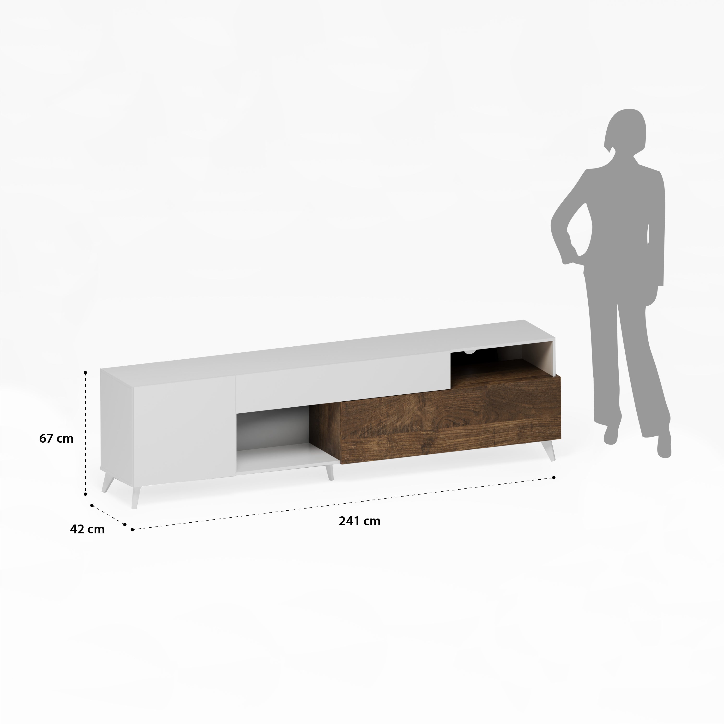 Porta TV NIZZA-B bianco lucido/mercure