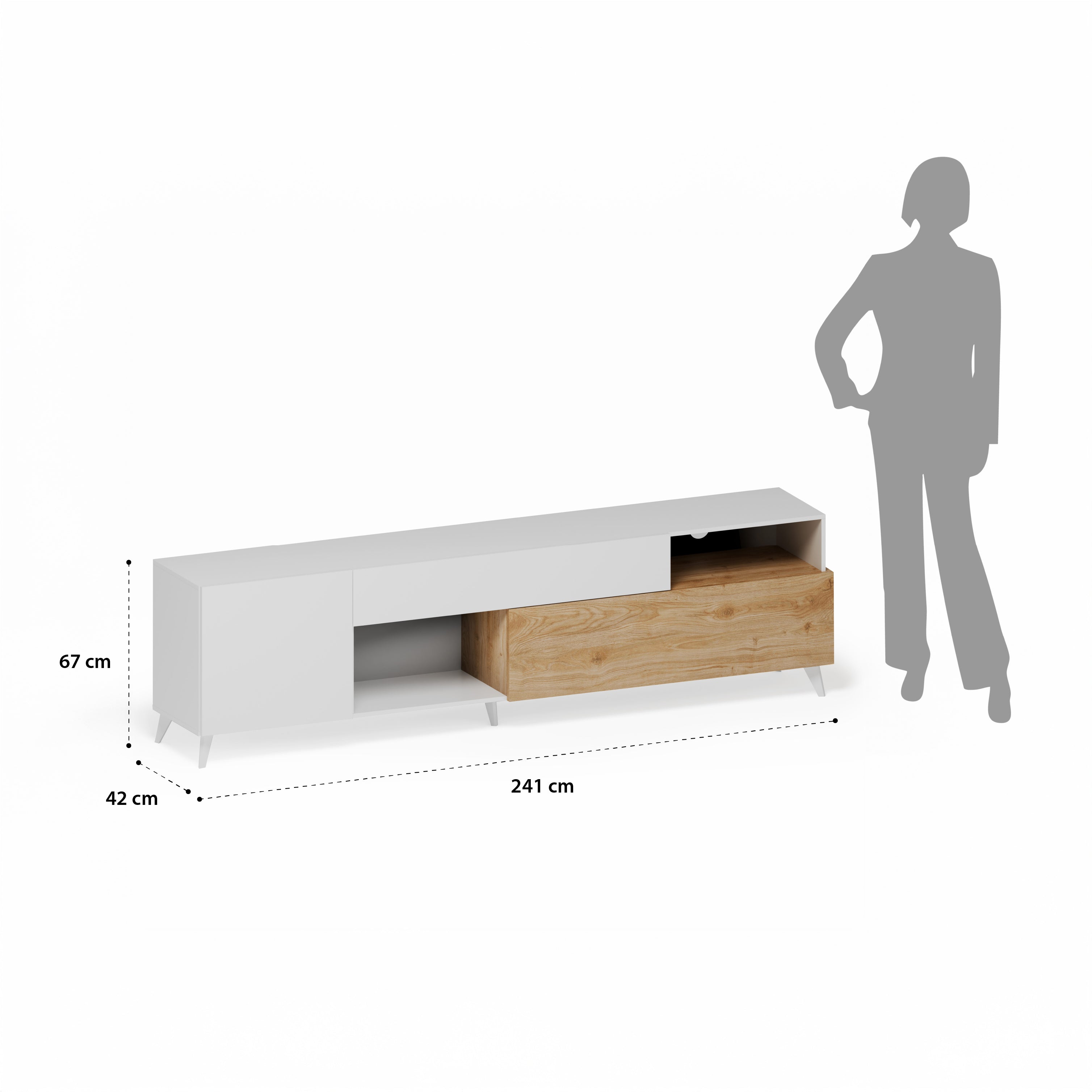 Porta TV NIZZA-B bianco lucido/cadiz