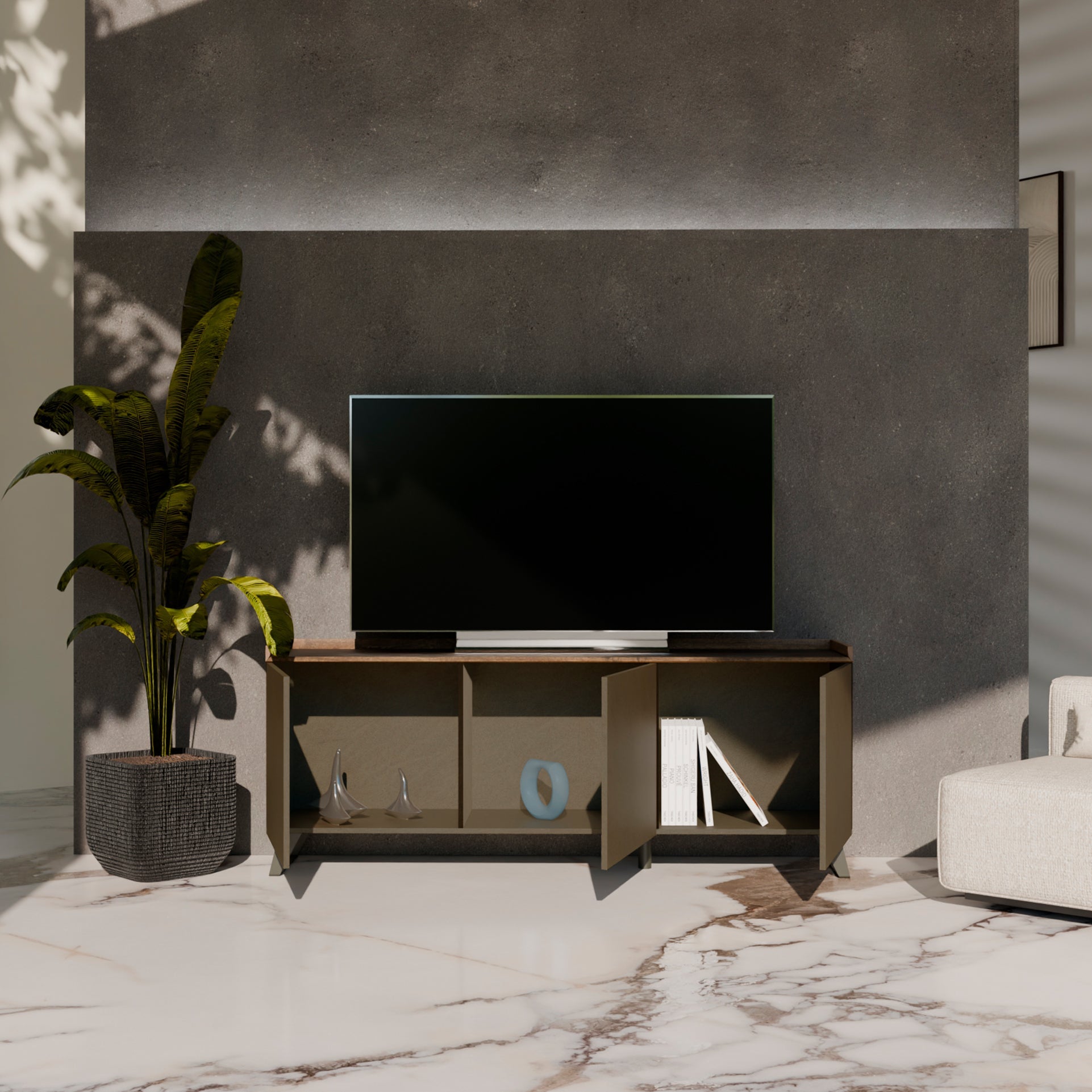 Porta TV ANNECY bronzo/mercure