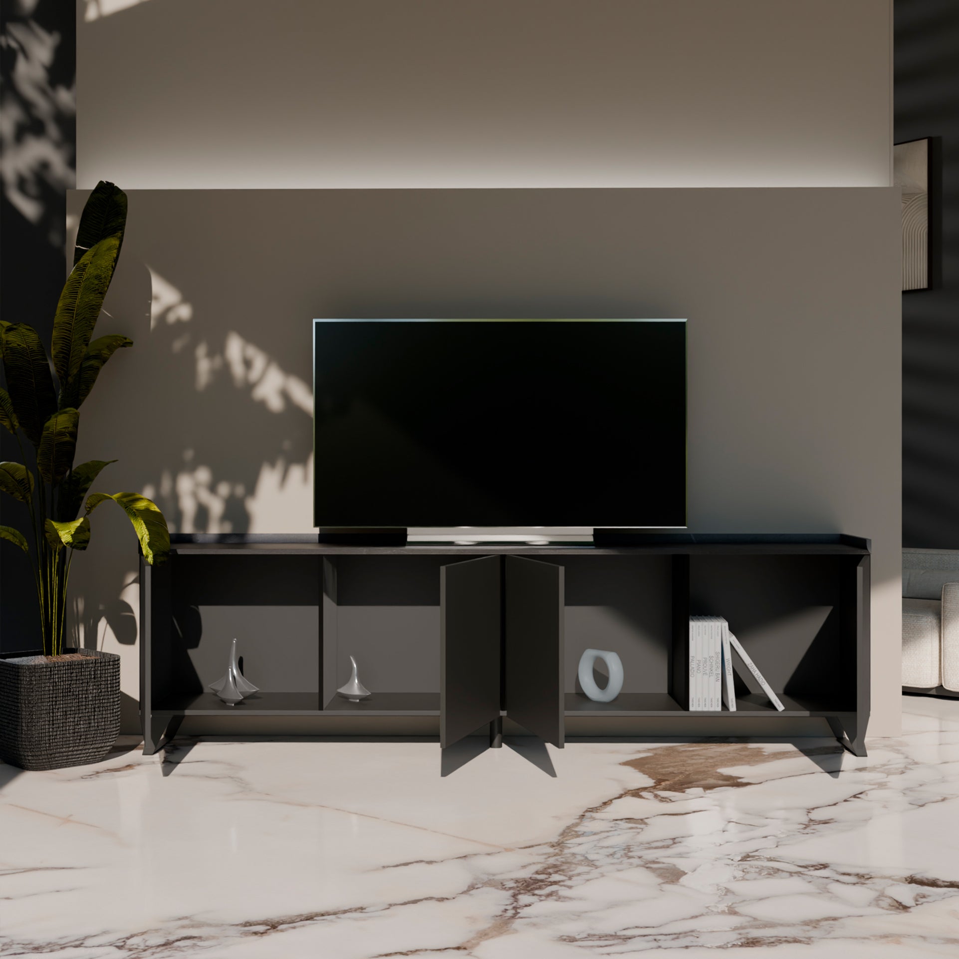 Porta TV ANNECY-B ardesia/piombo