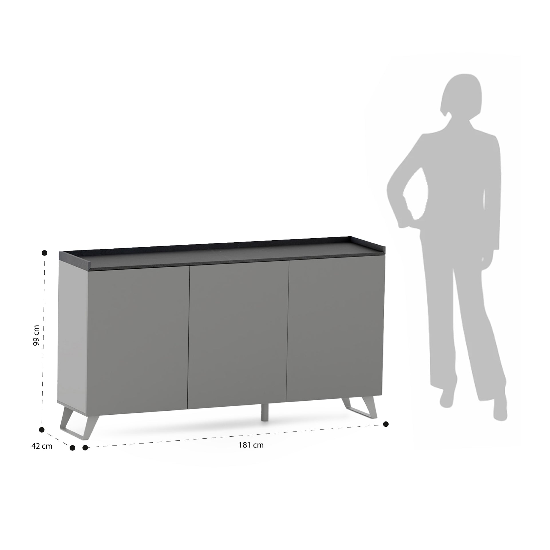 Buffet ANNECY ardesia/piombo