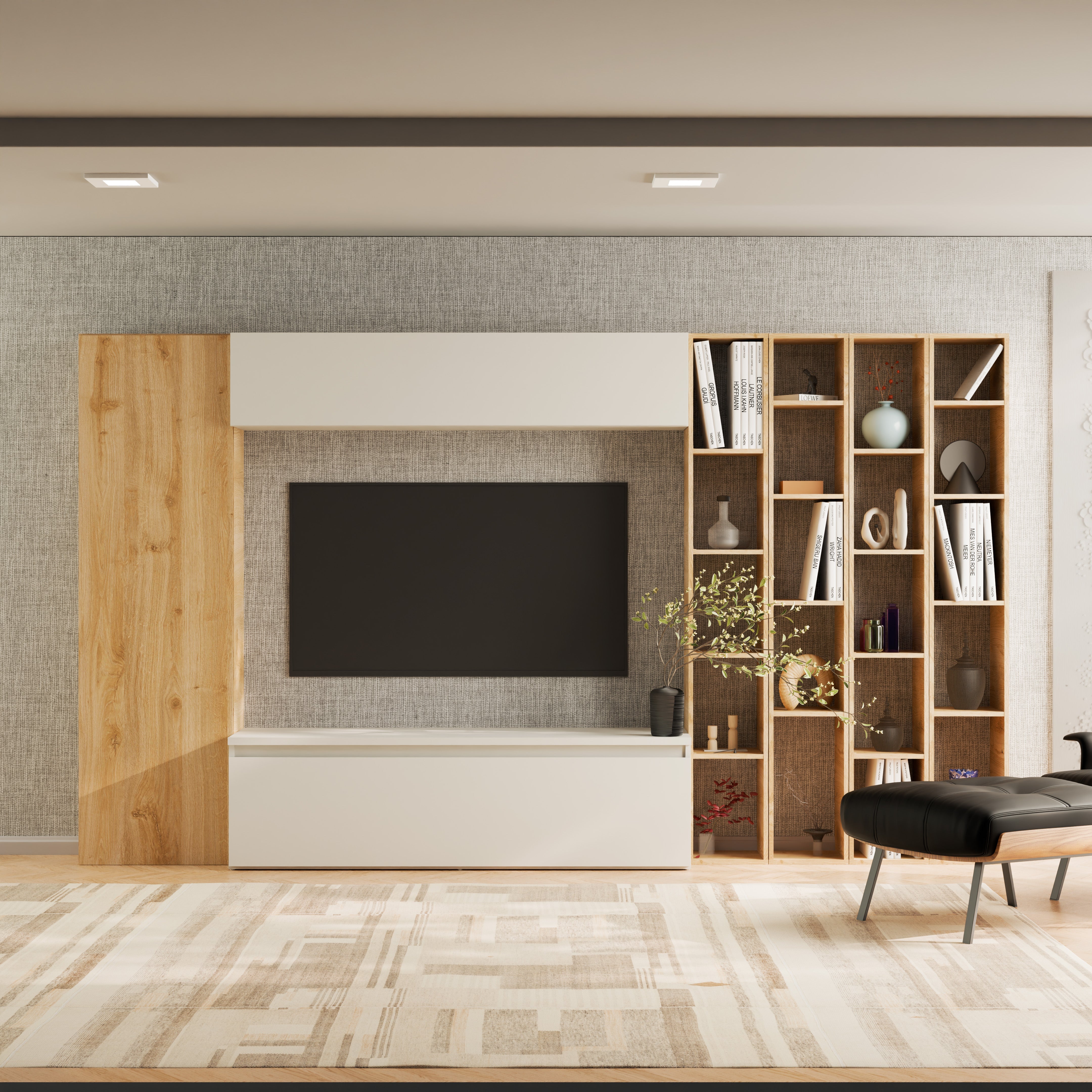 Composizione Living NEWPORT-2 gesso/cadiz