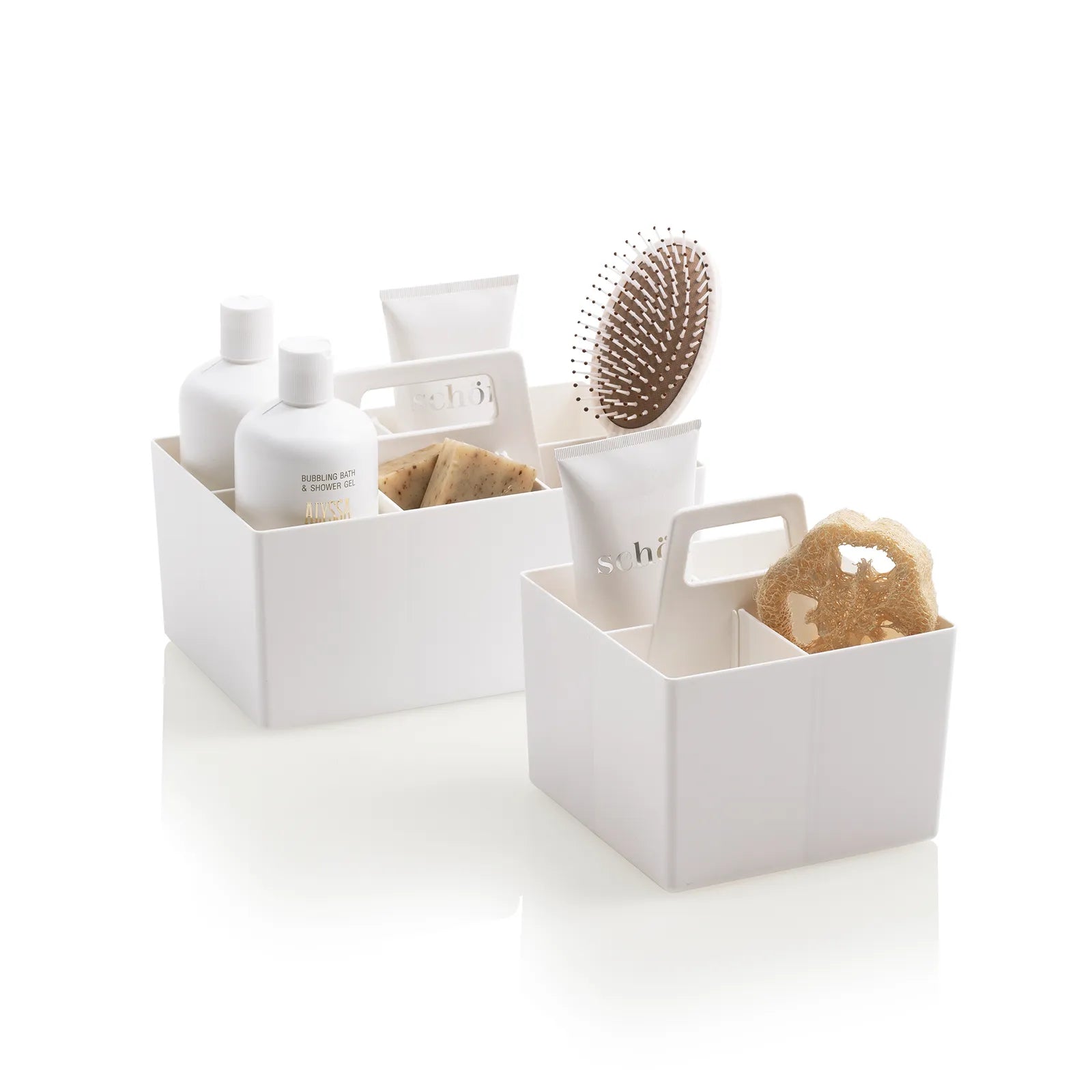 Set 2 contenitori con manico MAU | Bianco