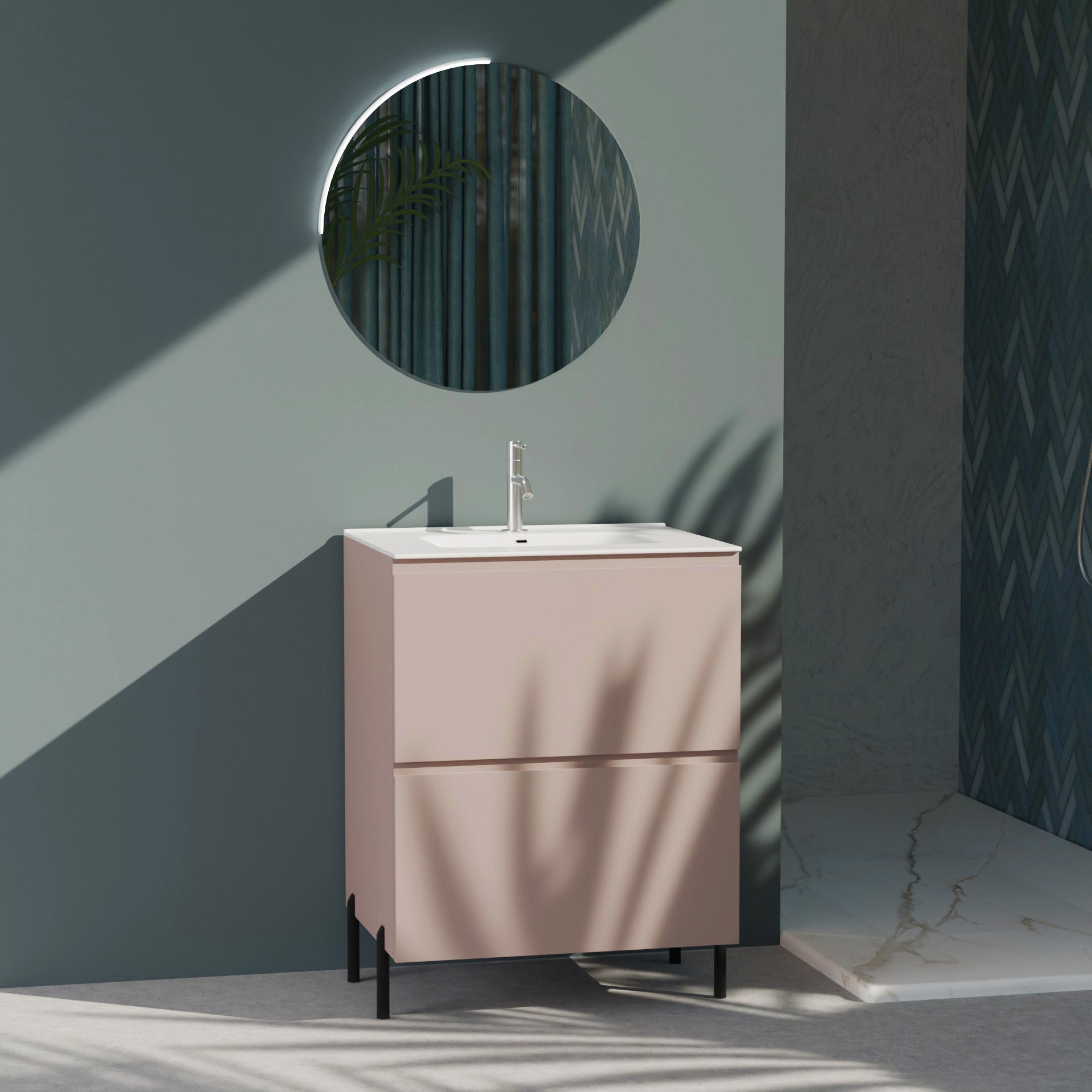 Composizione a terra GALILEO-72 rosa cipria