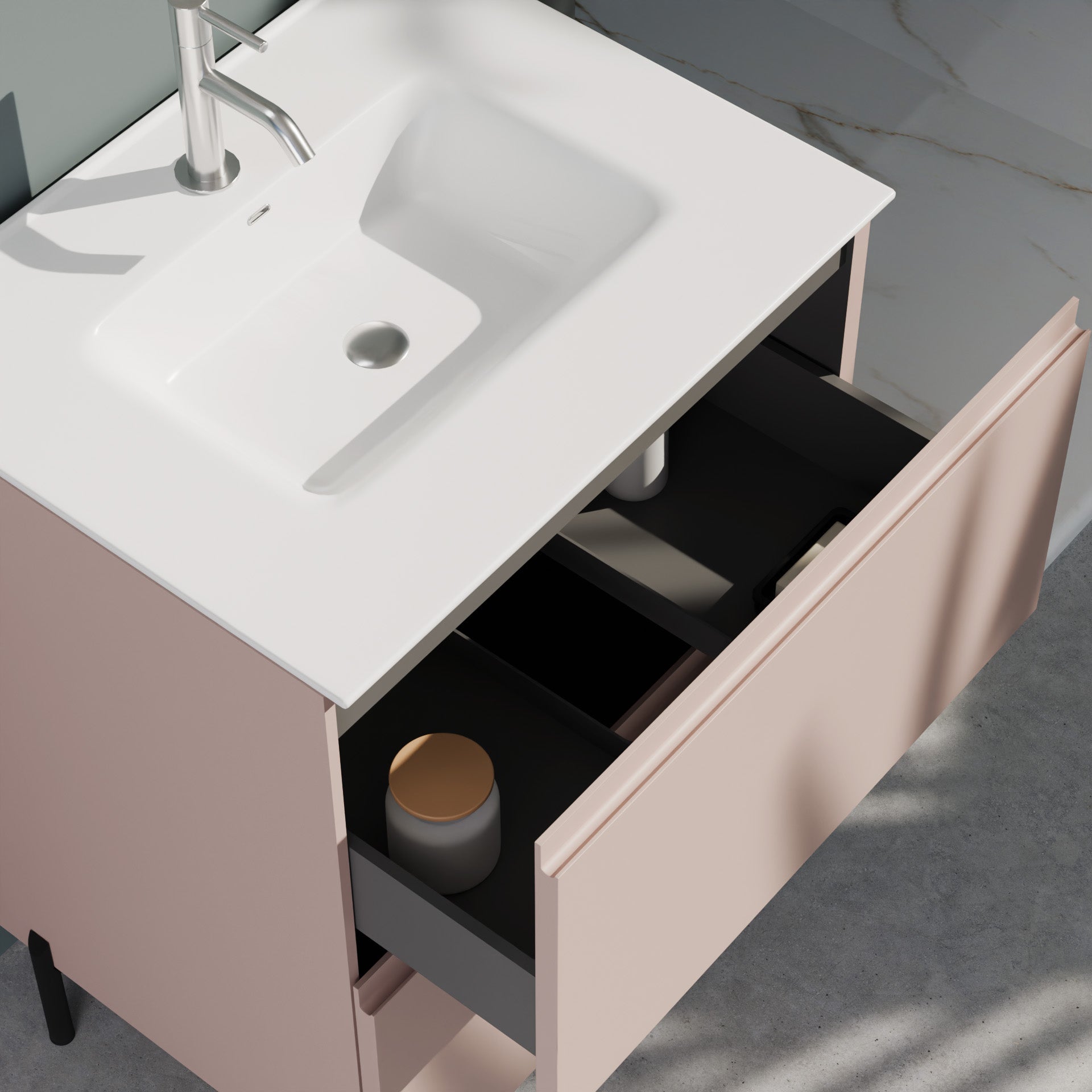 Composizione a terra GALILEO-72 rosa cipria