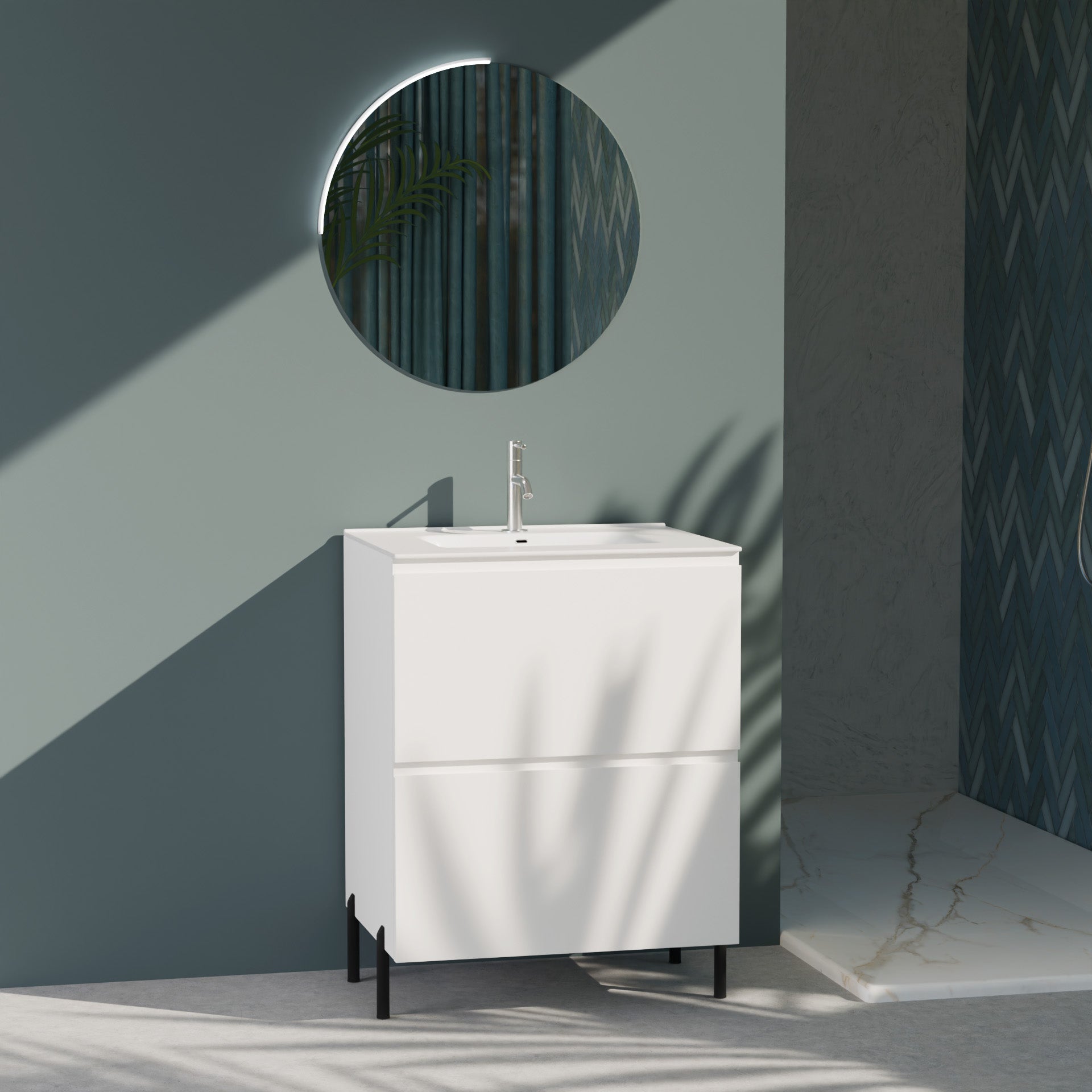 Composizione a terra GALILEO-72 bianco opaco