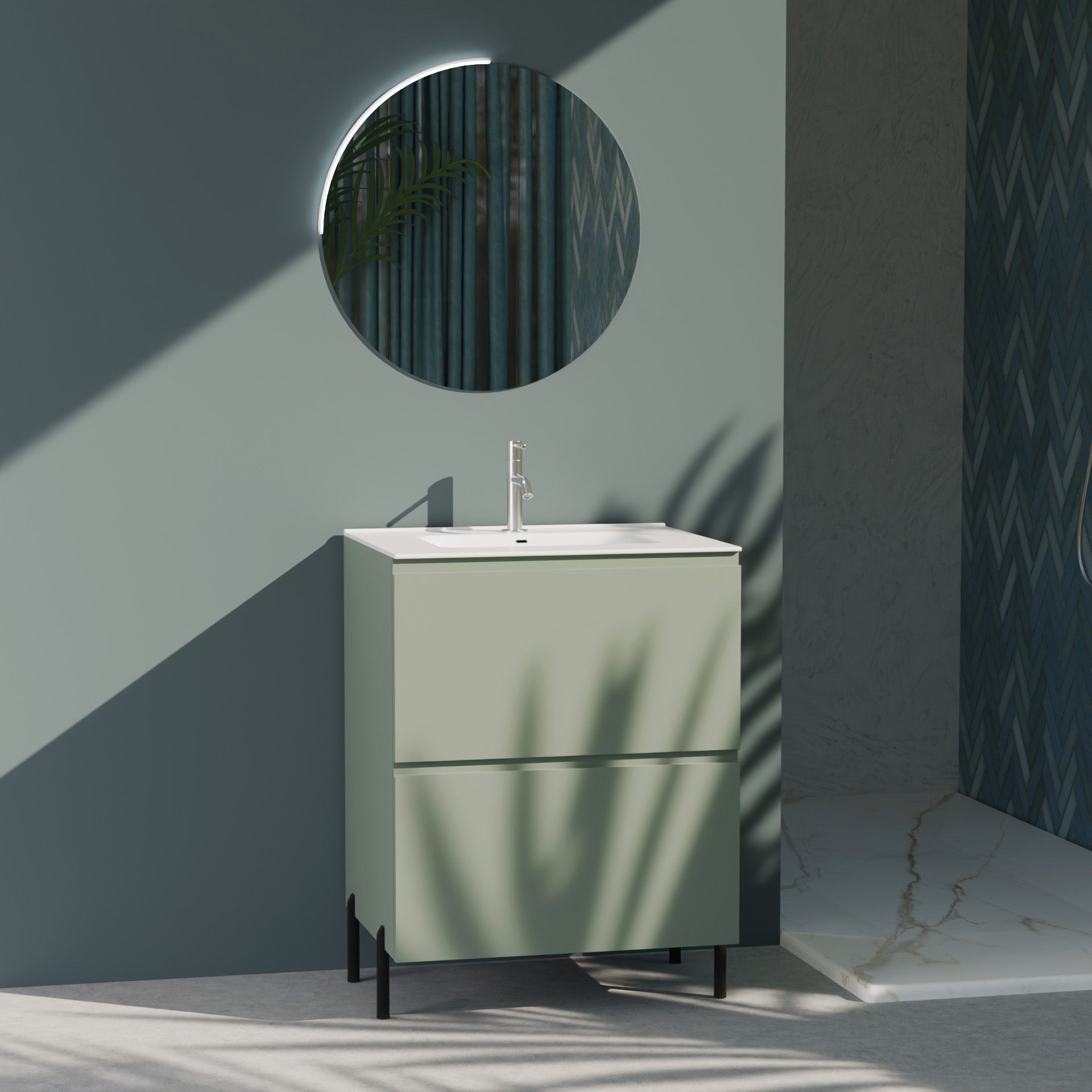 Composizione a terra GALILEO-72 verde salvia