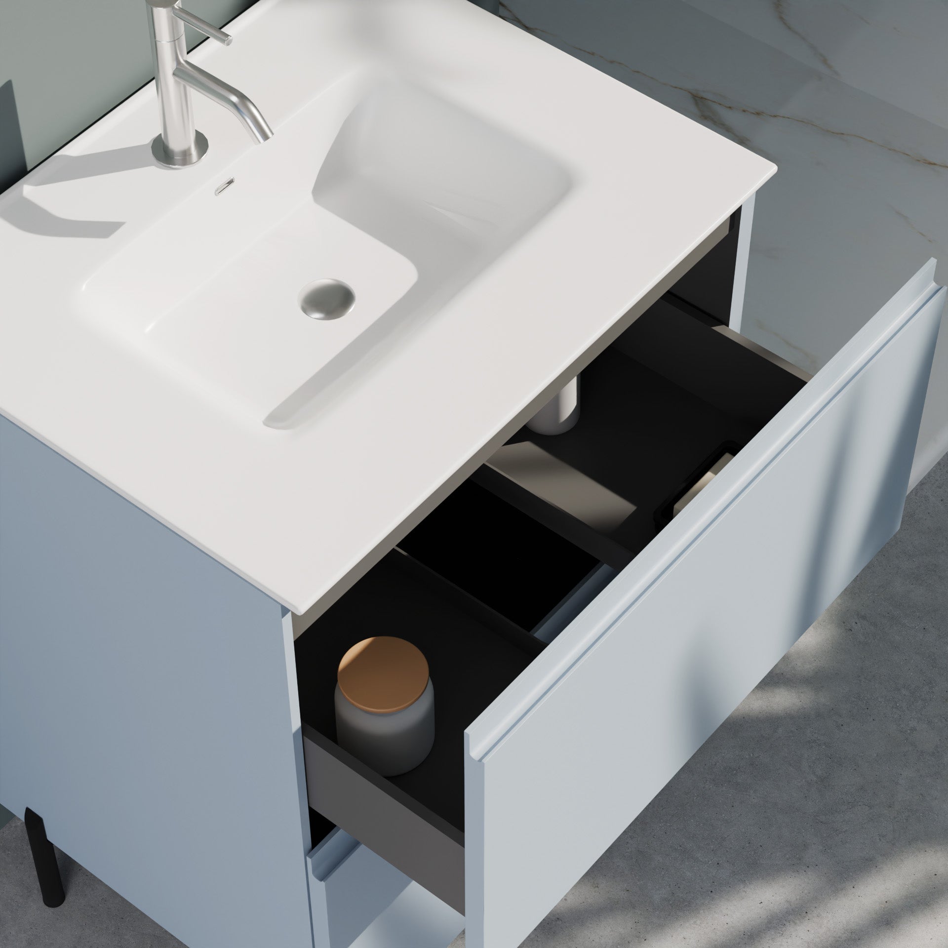 Composizione a terra GALILEO-72 azzurro tiffany