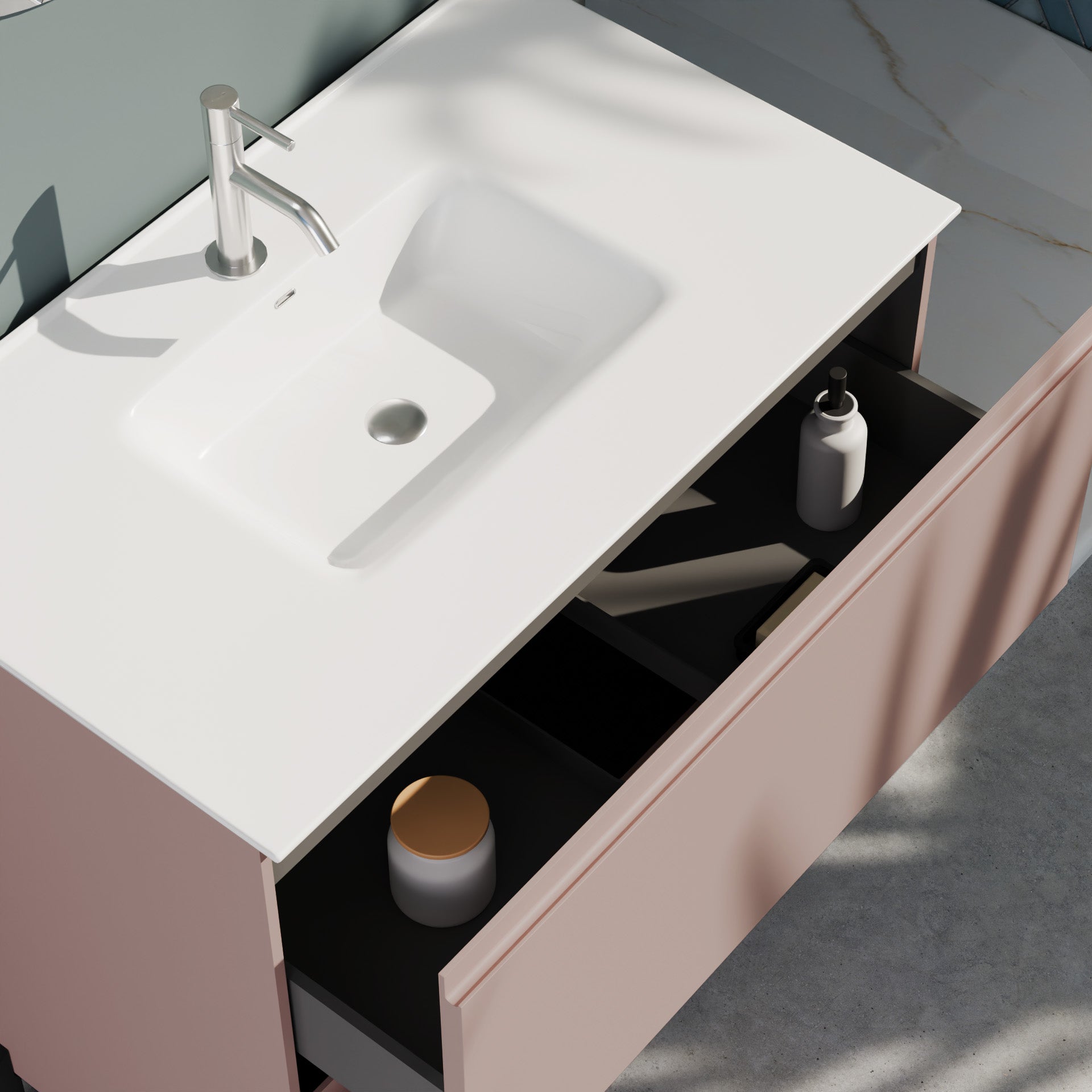 Composizione a terra GALILEO-73 rosa cipria