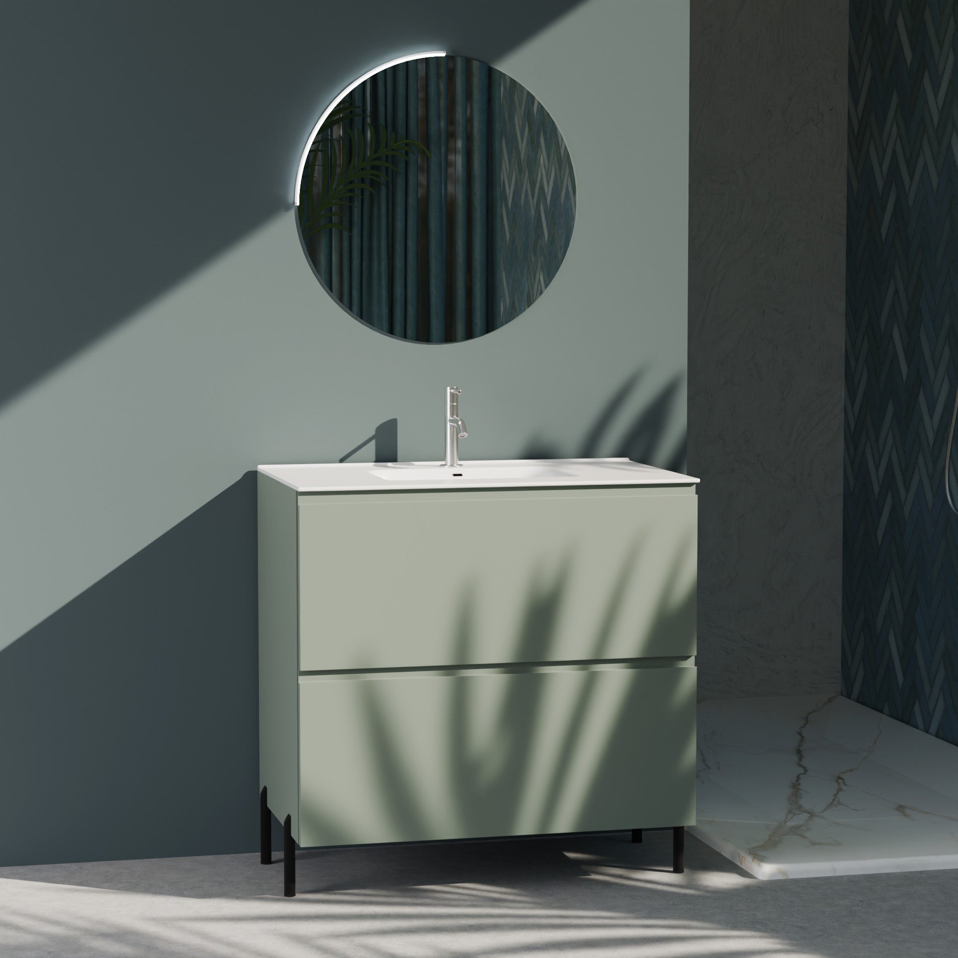 Composizione a terra GALILEO-73 verde salvia