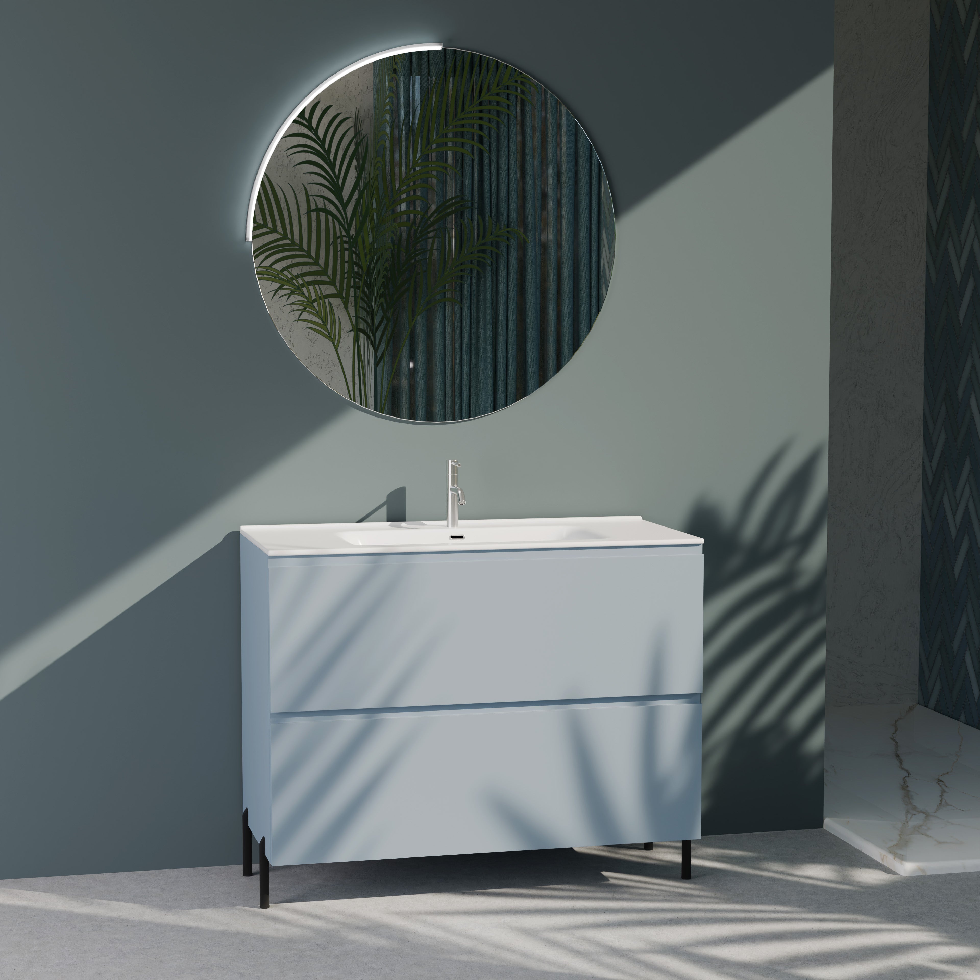 Composizione a terra GALILEO-74 azzurro tiffany