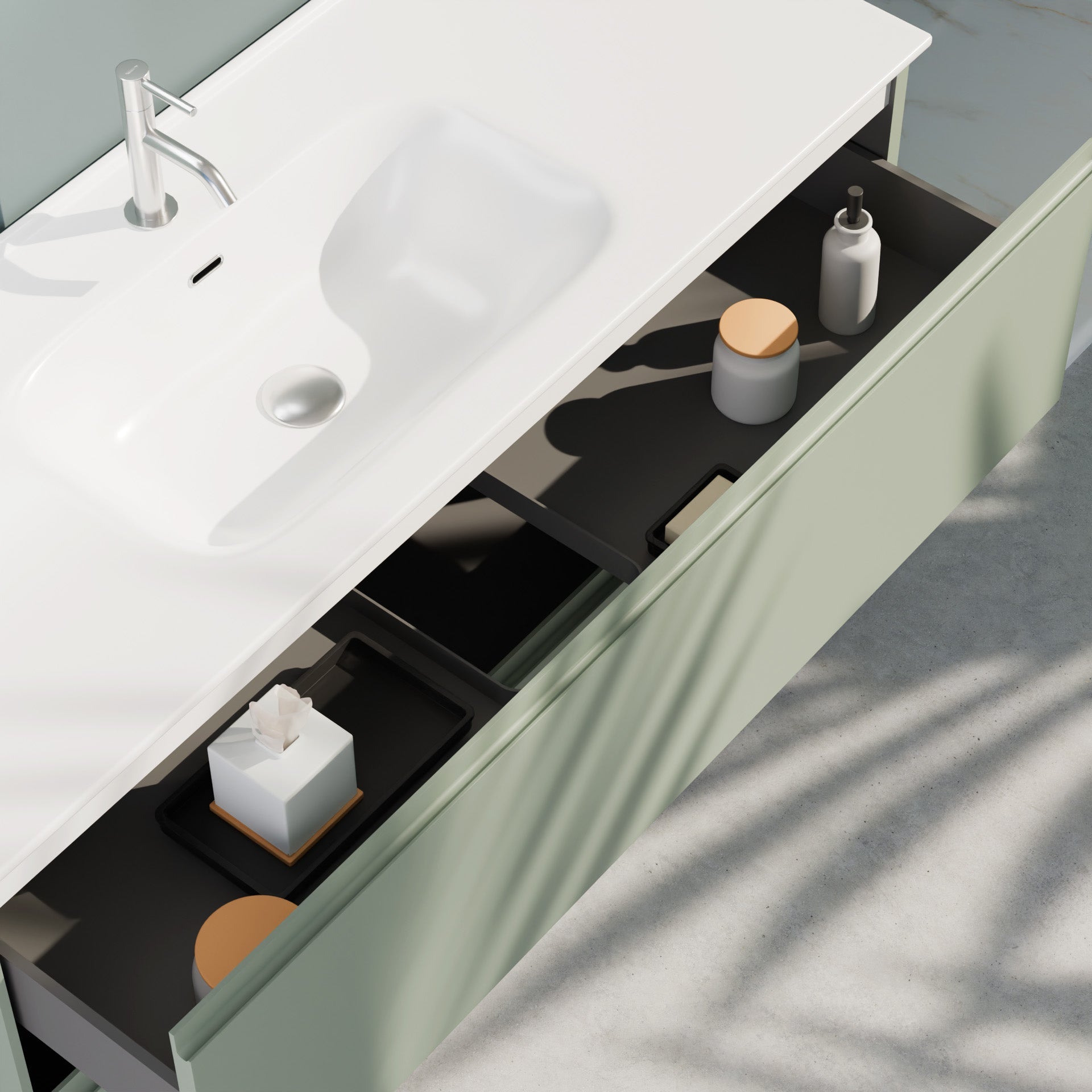 Composizione a terra GALILEO-75 verde salvia