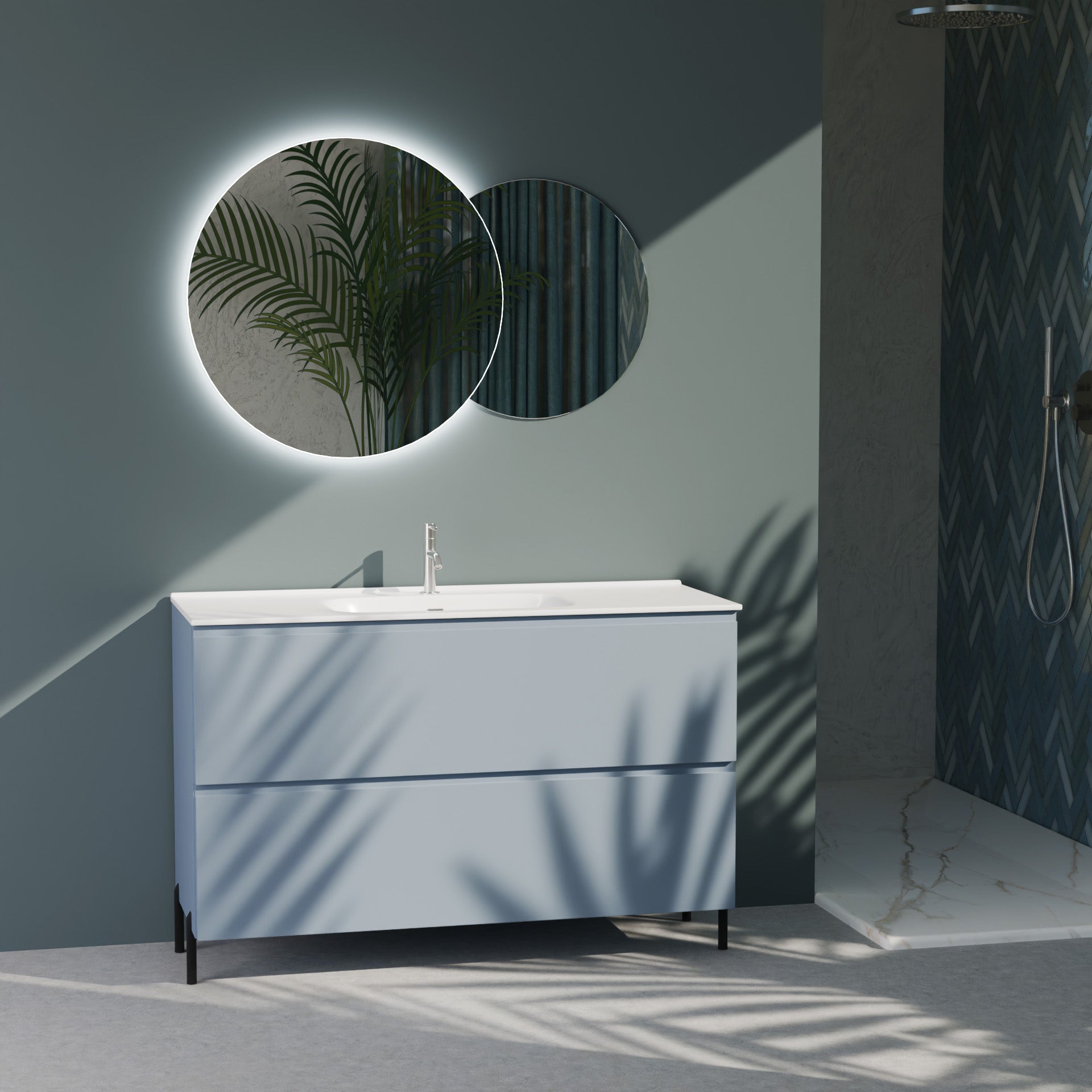 Composizione a terra GALILEO-75 azzurro tiffany