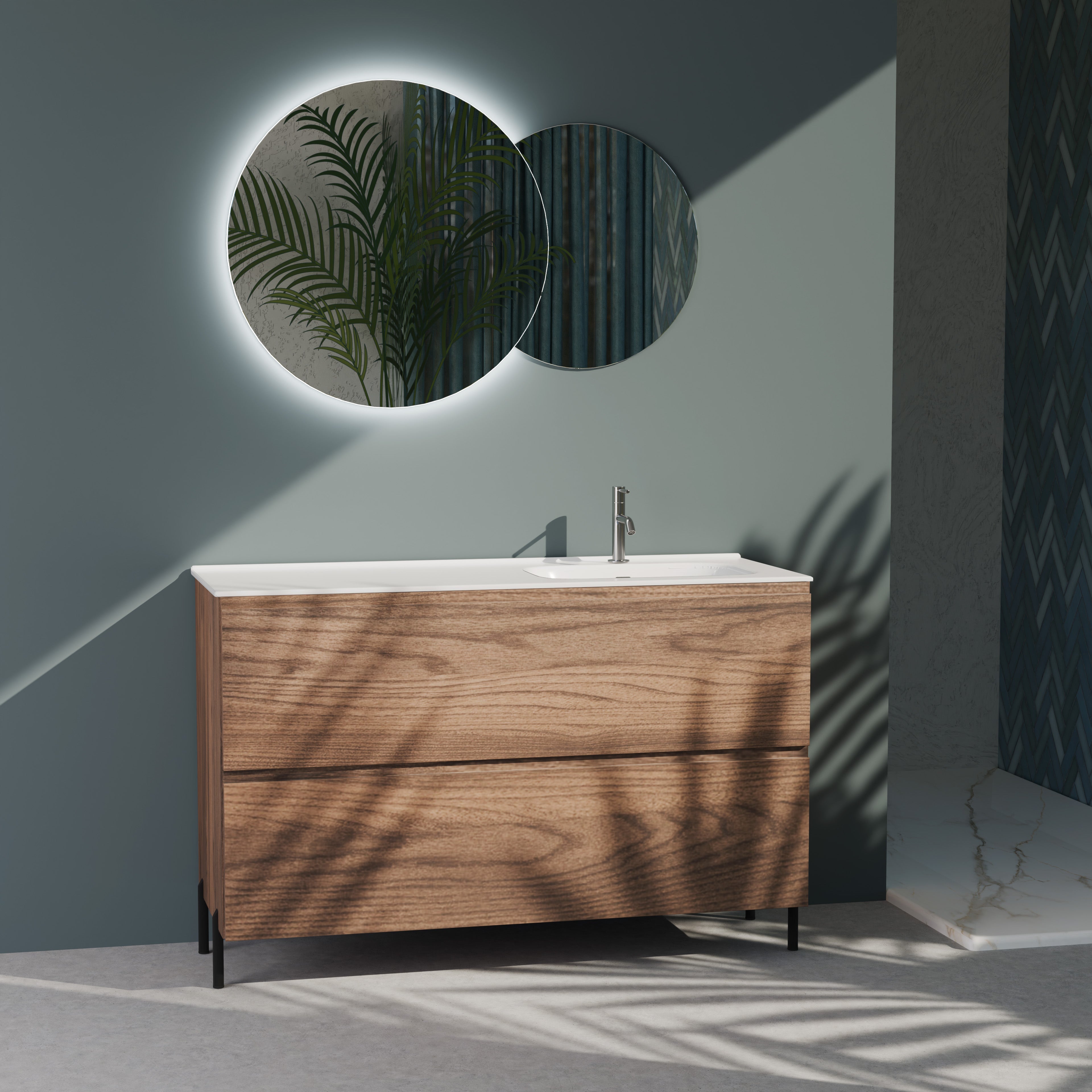 Composizione a terra vasca DX GALILEO-77 rovere rio