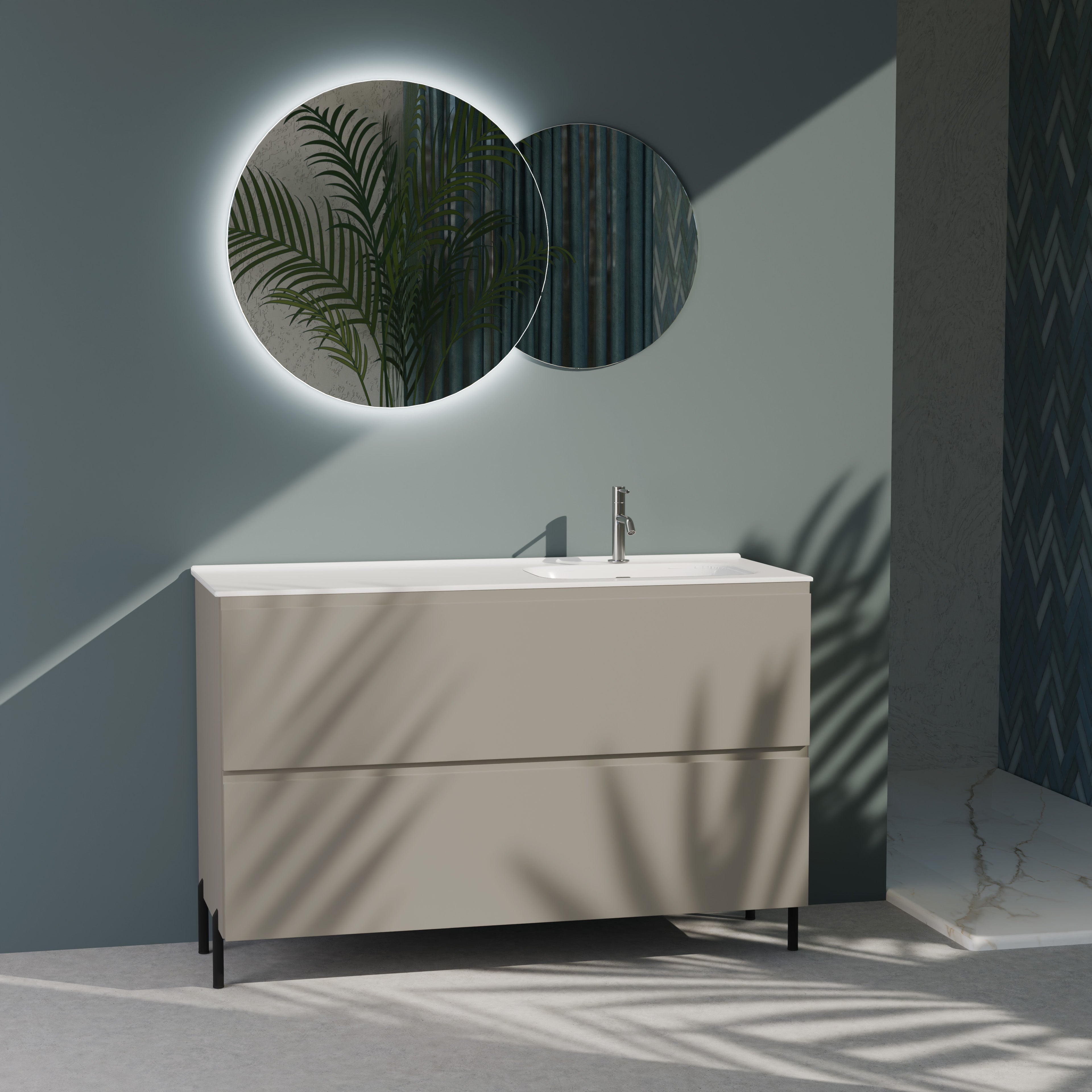 Composizione a terra vasca DX GALILEO-77 tortora