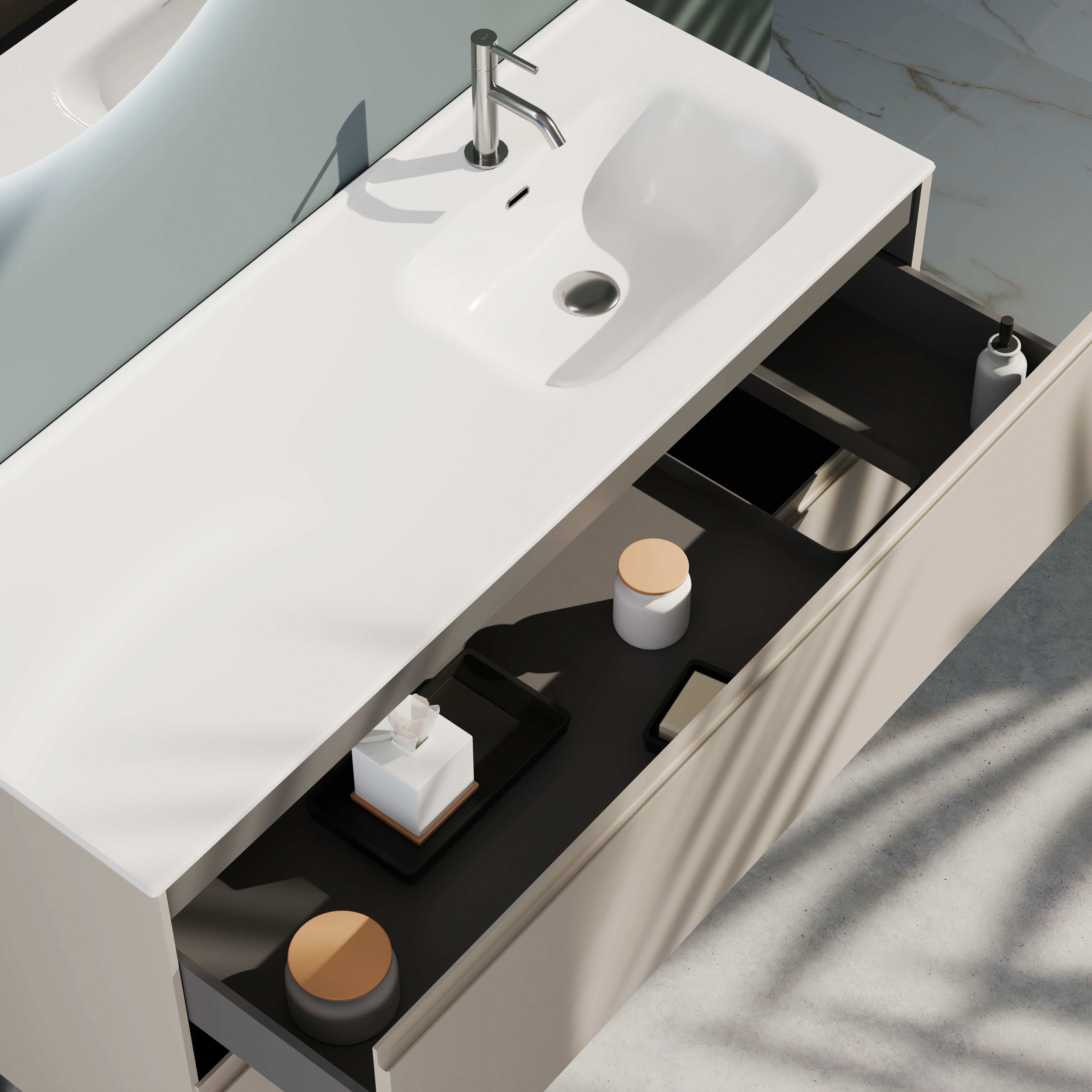 Composizione a terra vasca DX GALILEO-77 tortora