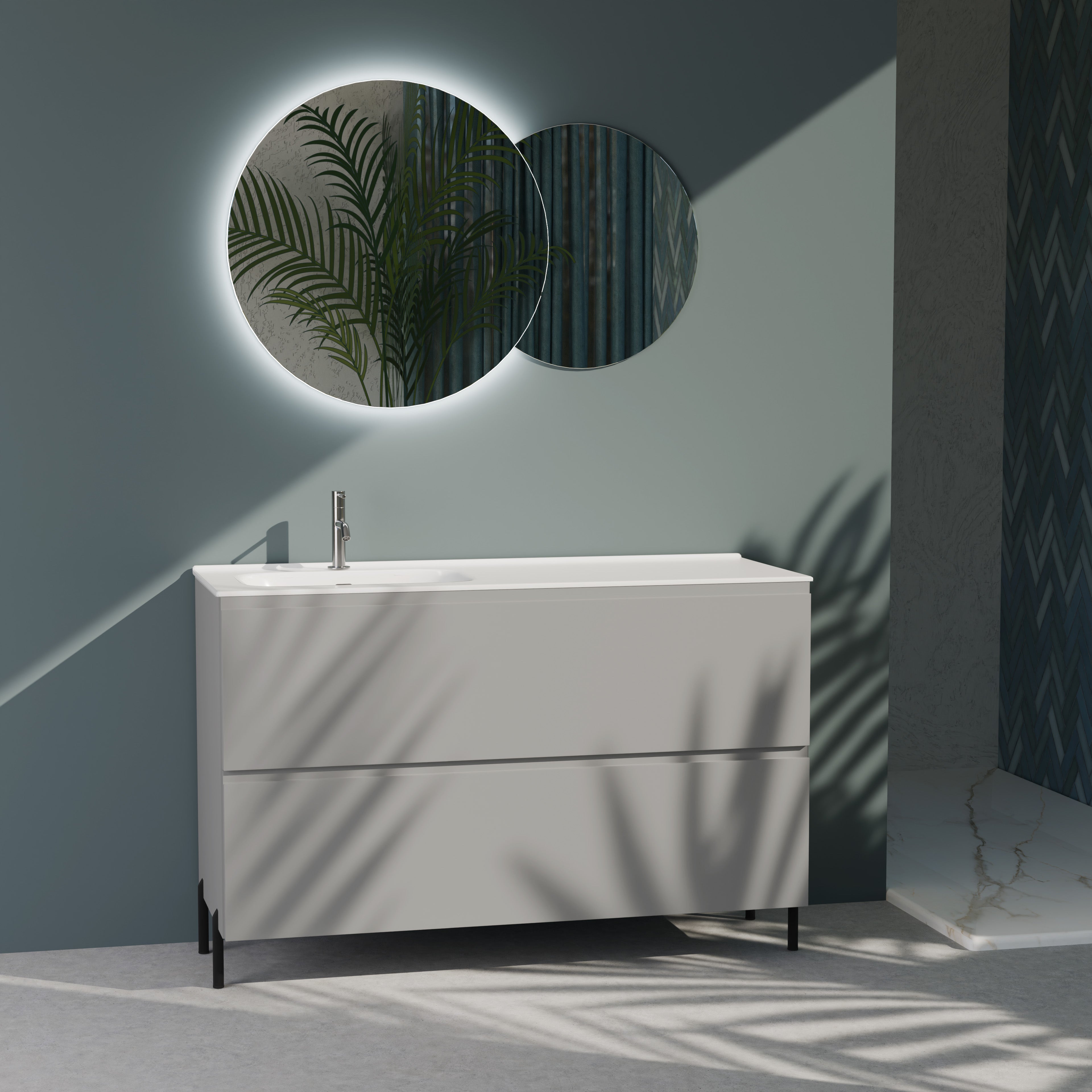 Composizione a terra vasca SX GALILEO-78 grigio opaco