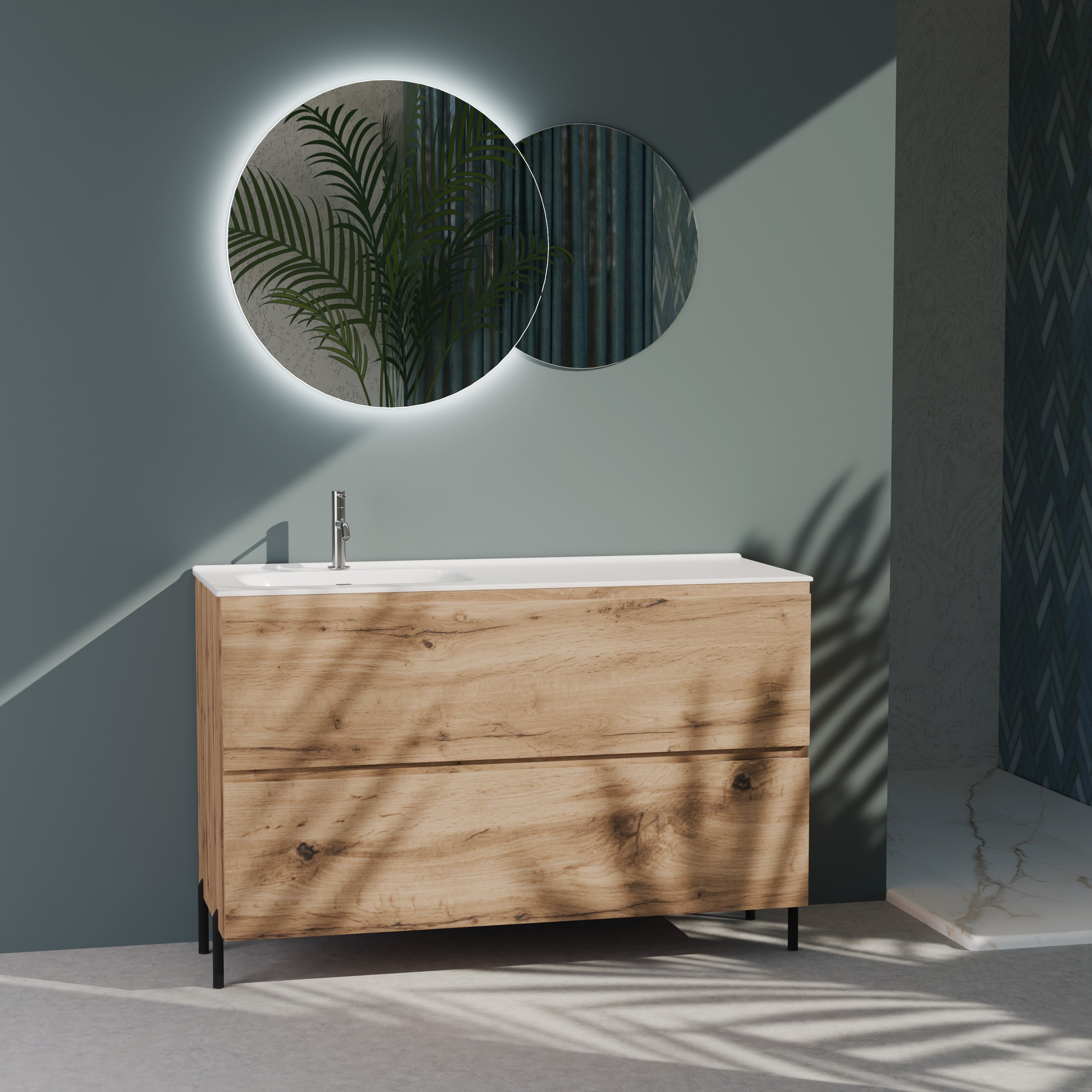 Composizione a terra vasca SX GALILEO-78 quercia