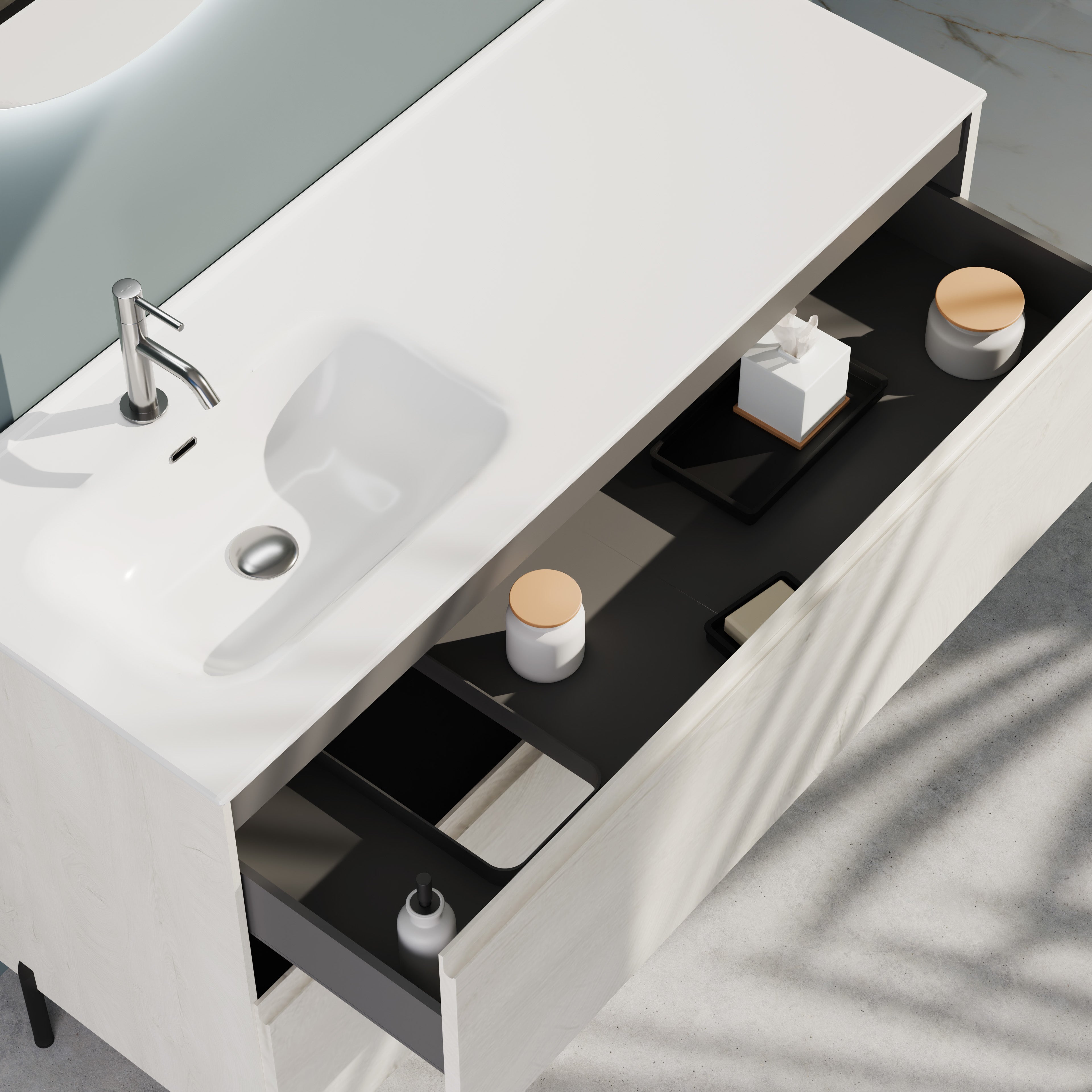 Composizione a terra vasca SX GALILEO-78 rovere alaska