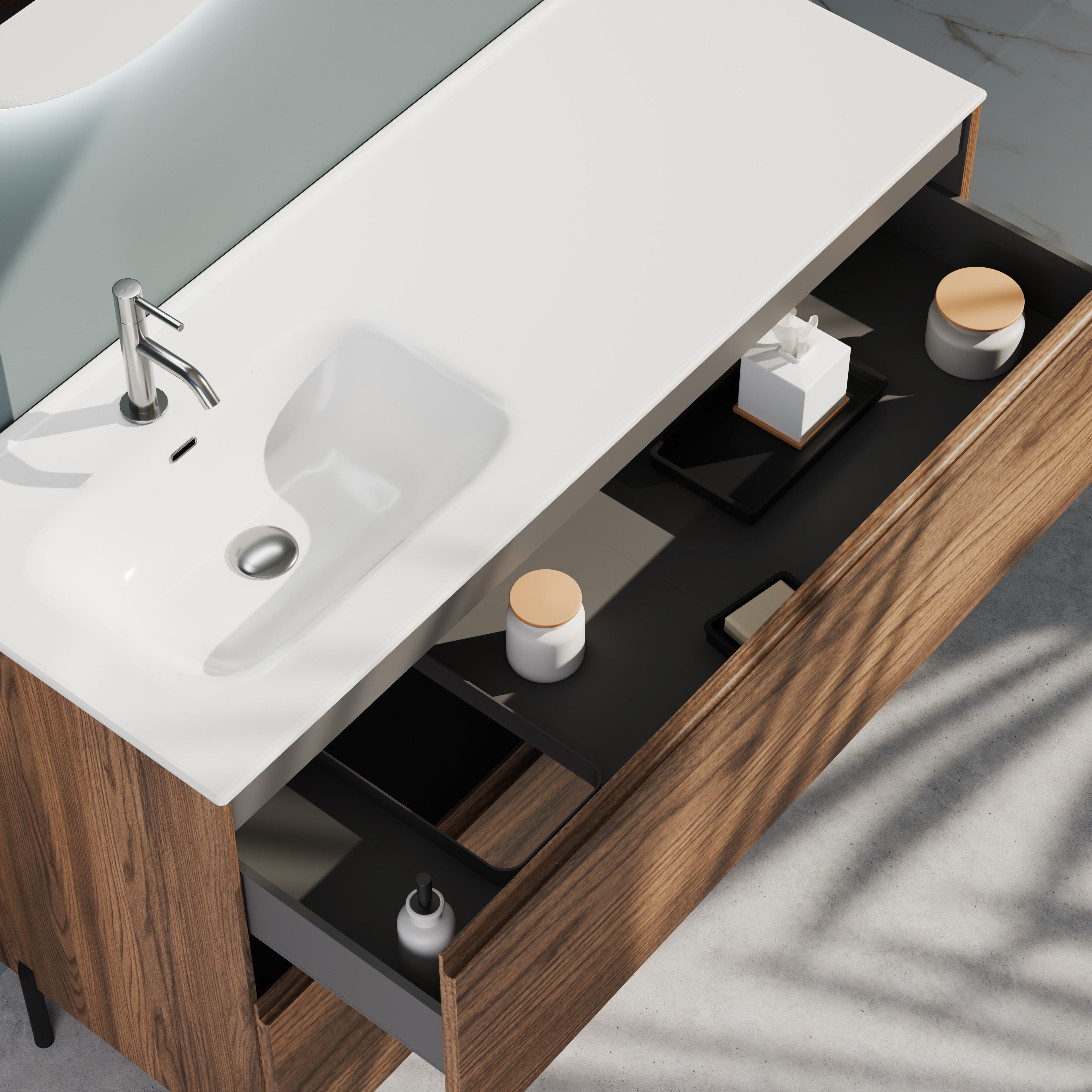 Composizione a terra vasca SX GALILEO-78 rovere rio