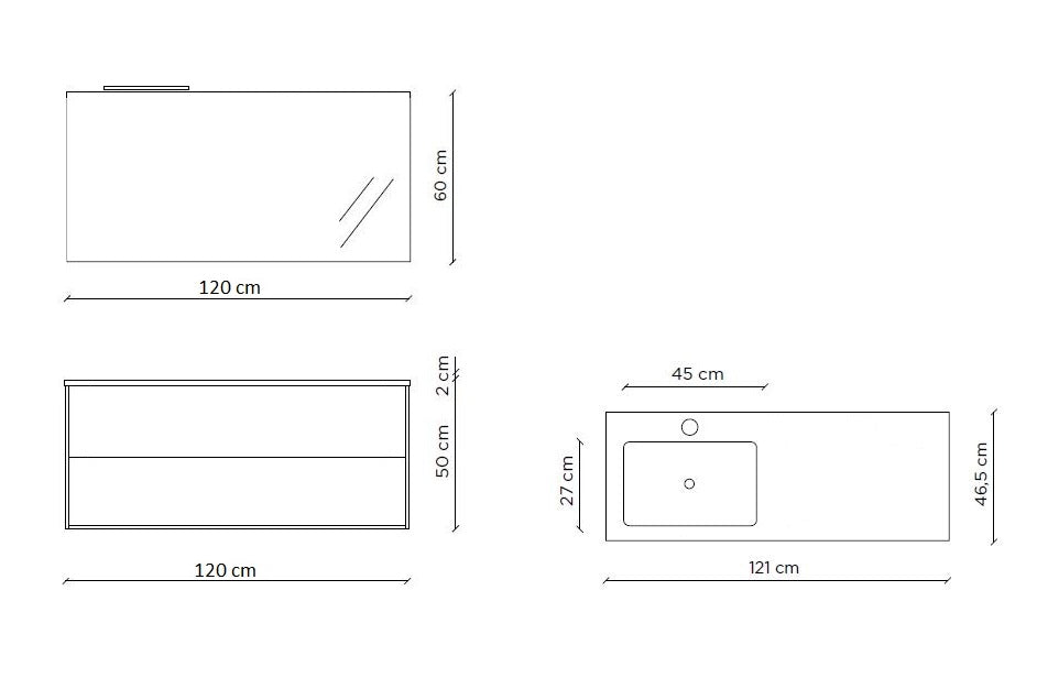 Composizione vasca SX AGO avana pietra