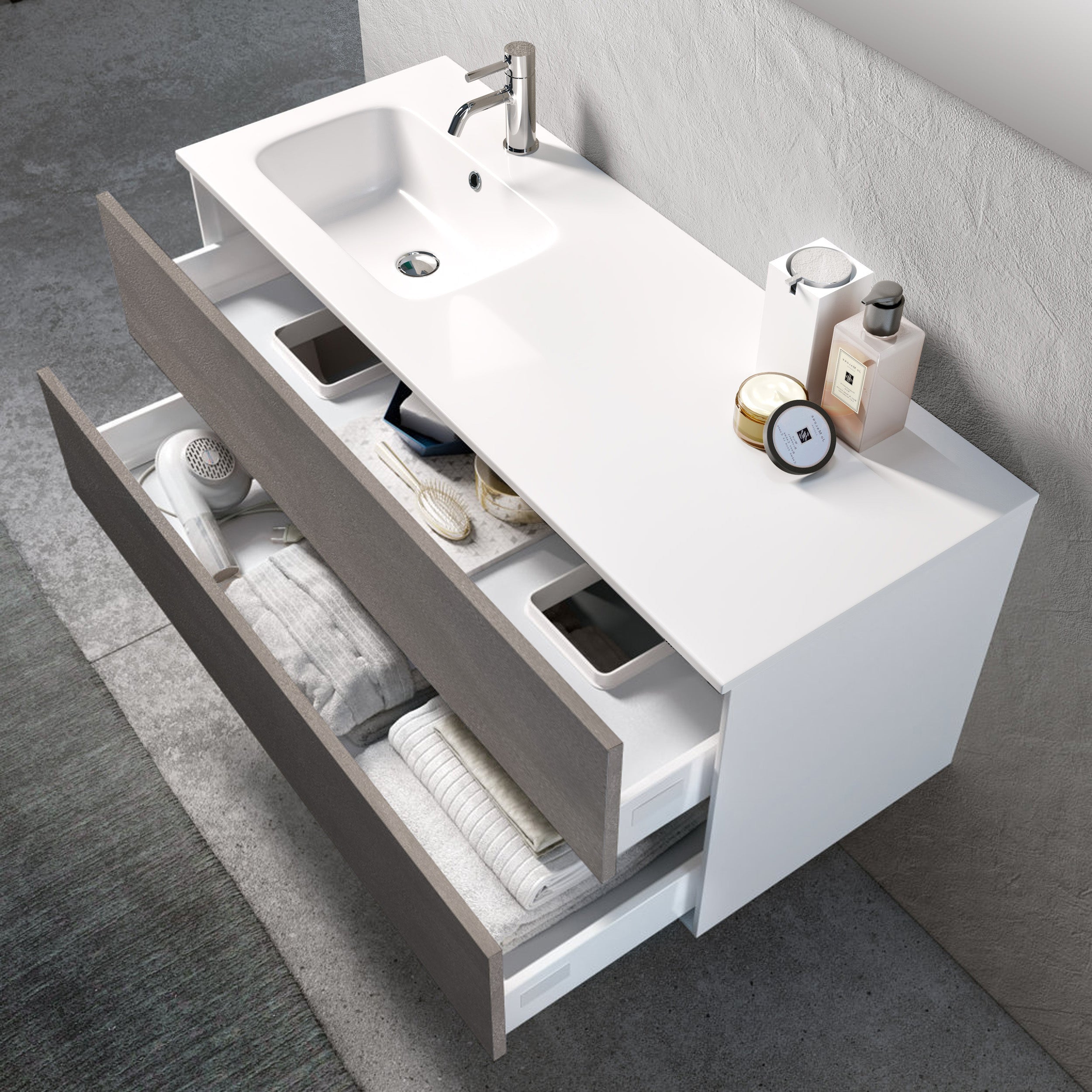 Composizione vasca SX AGO avana pietra