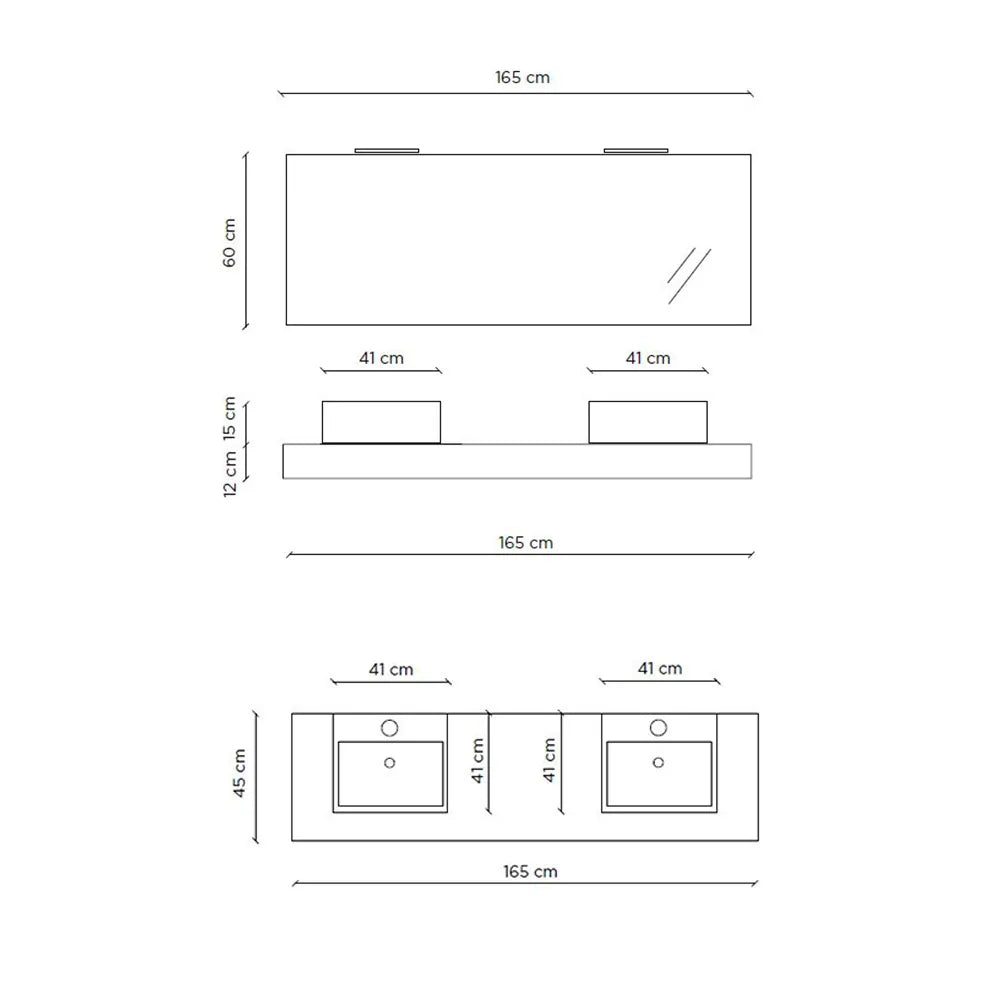 Composition 8 pieces YOKA walnut 165 cm