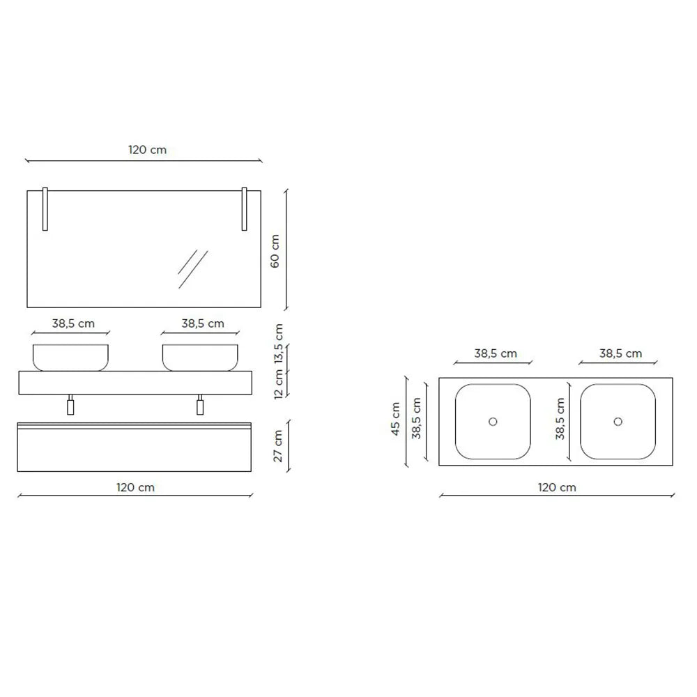 Composizione doppio lavabo YOKA-13