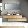 Composizione doppio lavabo 9 pezzi YOKA quercia