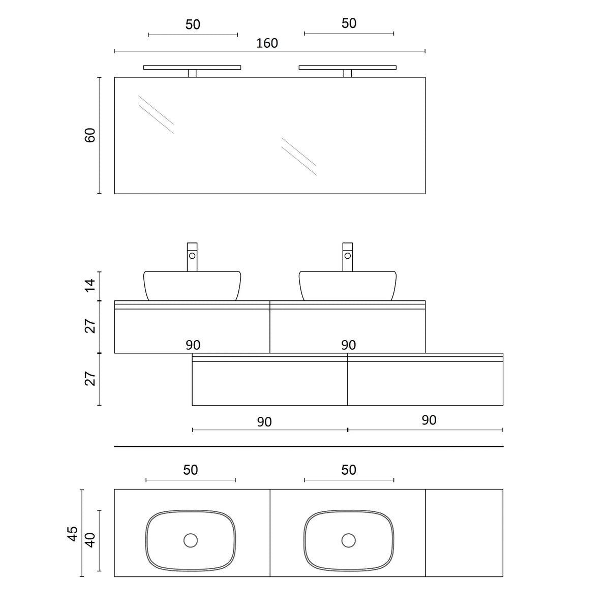Composizione doppio lavabo YOKA-29