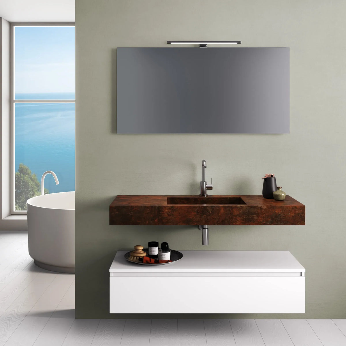 Integrated tub top 120 YOKA corten