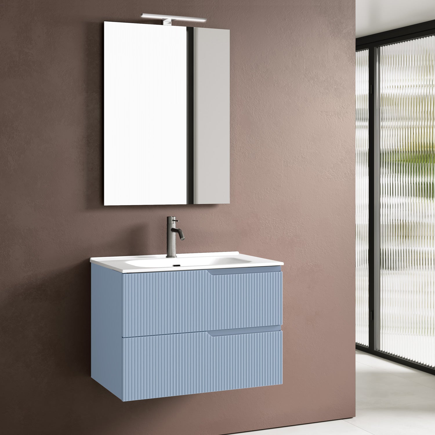 Composizione 4 pezzi ZIP azzurro tiffany 81cm