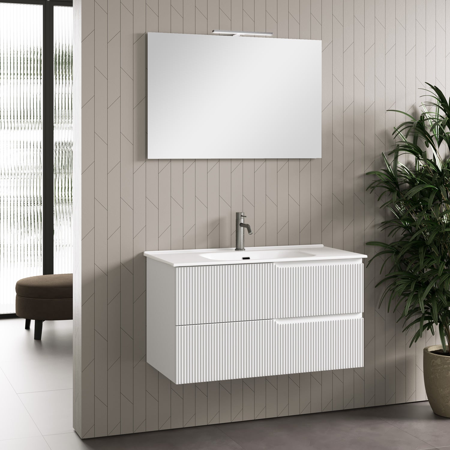 Composizione 4 pezzi ZIP bianco opaco 101cm