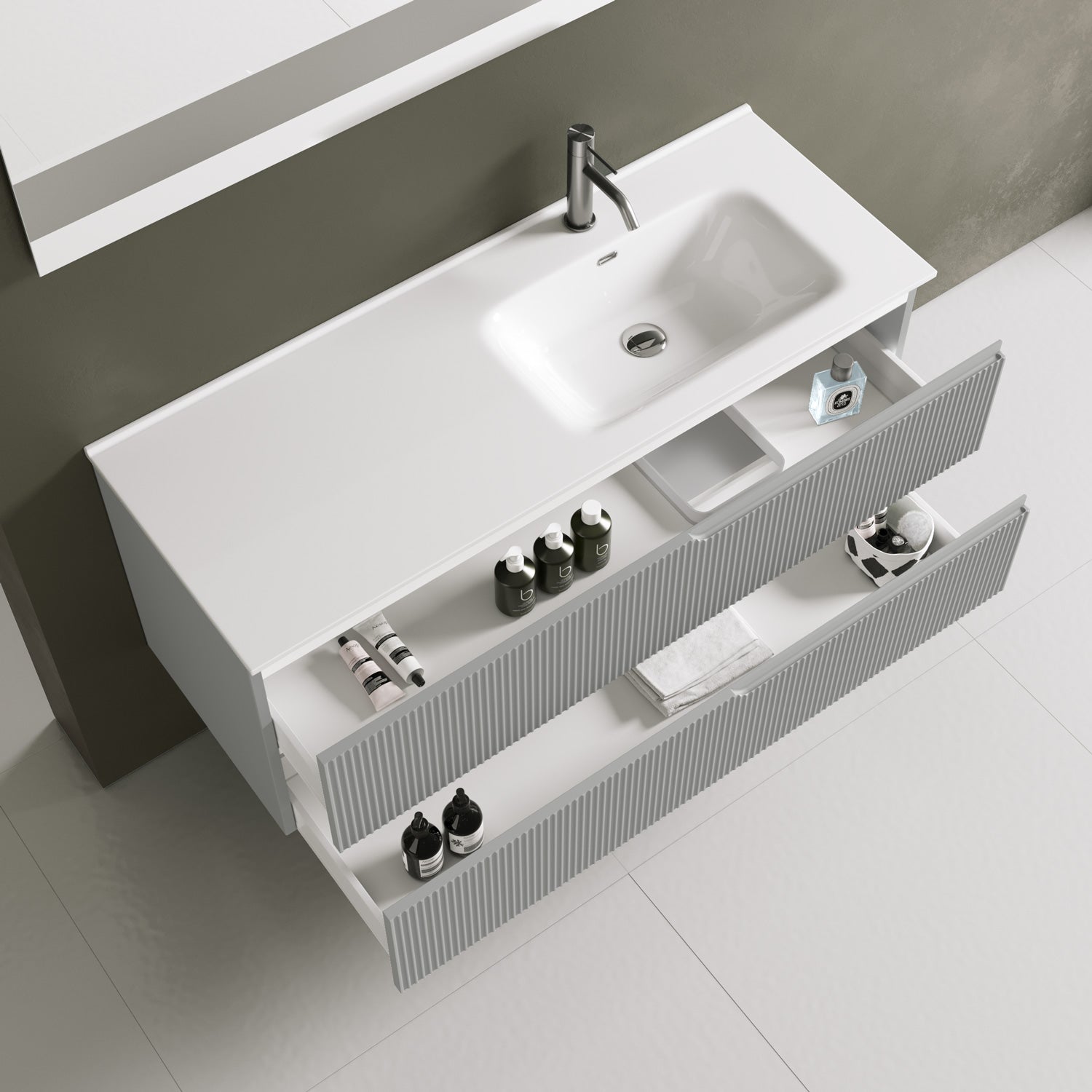 Composizione vasca DX 4 pezzi ZIP grigio opaco - 2