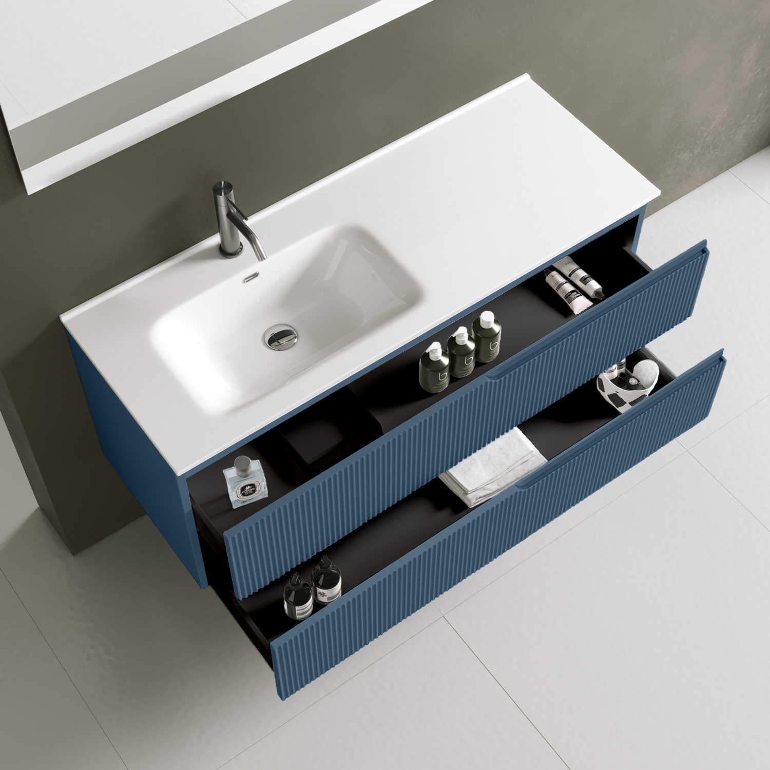 Composizione vasca SX ZIP blu