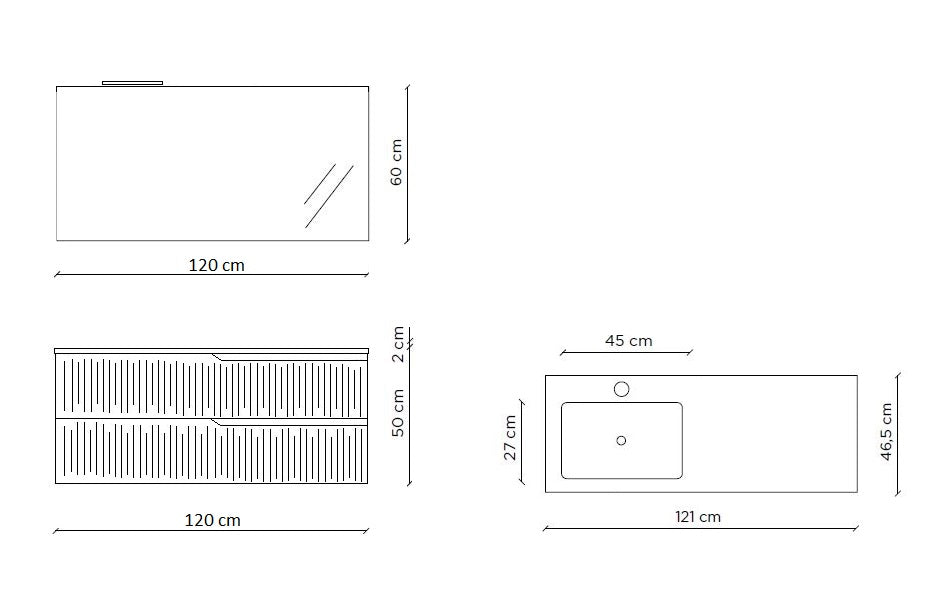 Composizione vasca SX 4 pezzi ZIP grigio opaco - 8