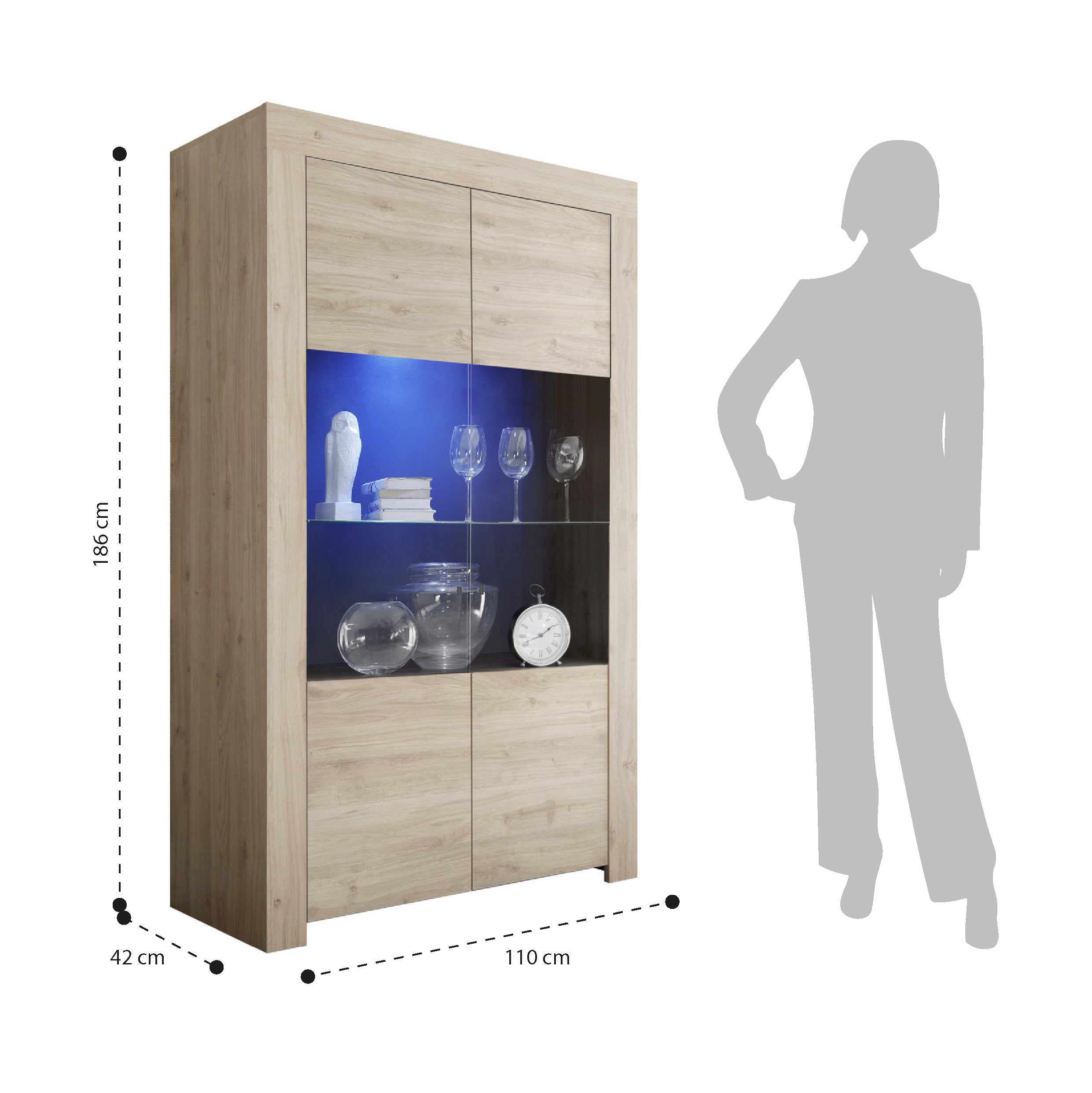 Credenza/Vetrina PANAMA rovere scuro - 4