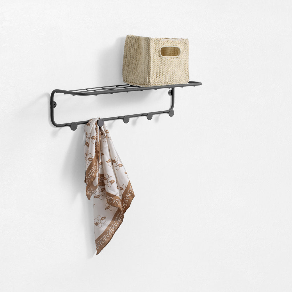 Mensola con appendiabiti IJI grigio - 2