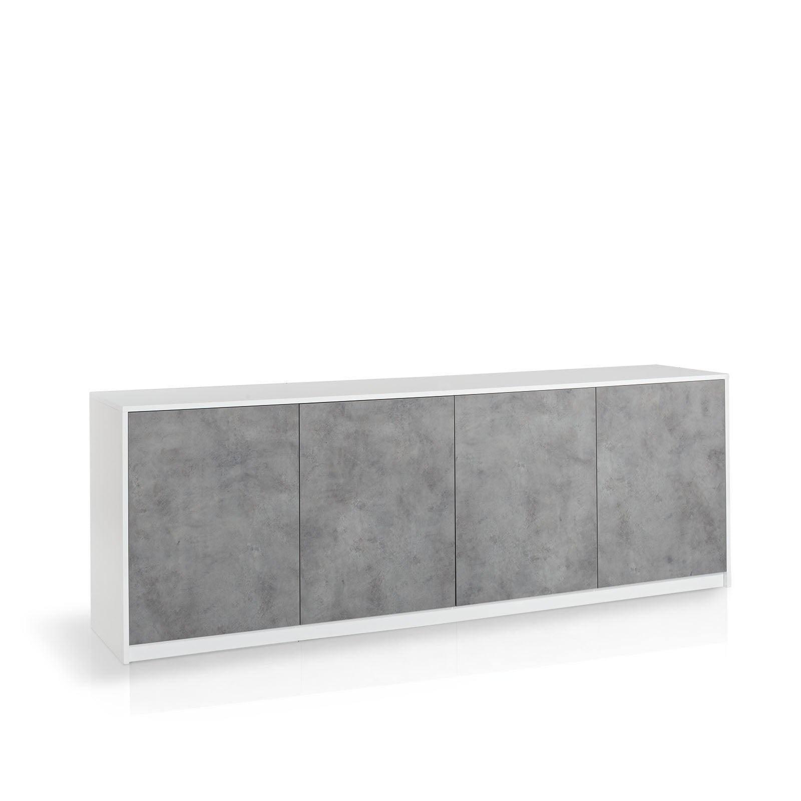 Buffet 4 ante SKEE bianco/cemento