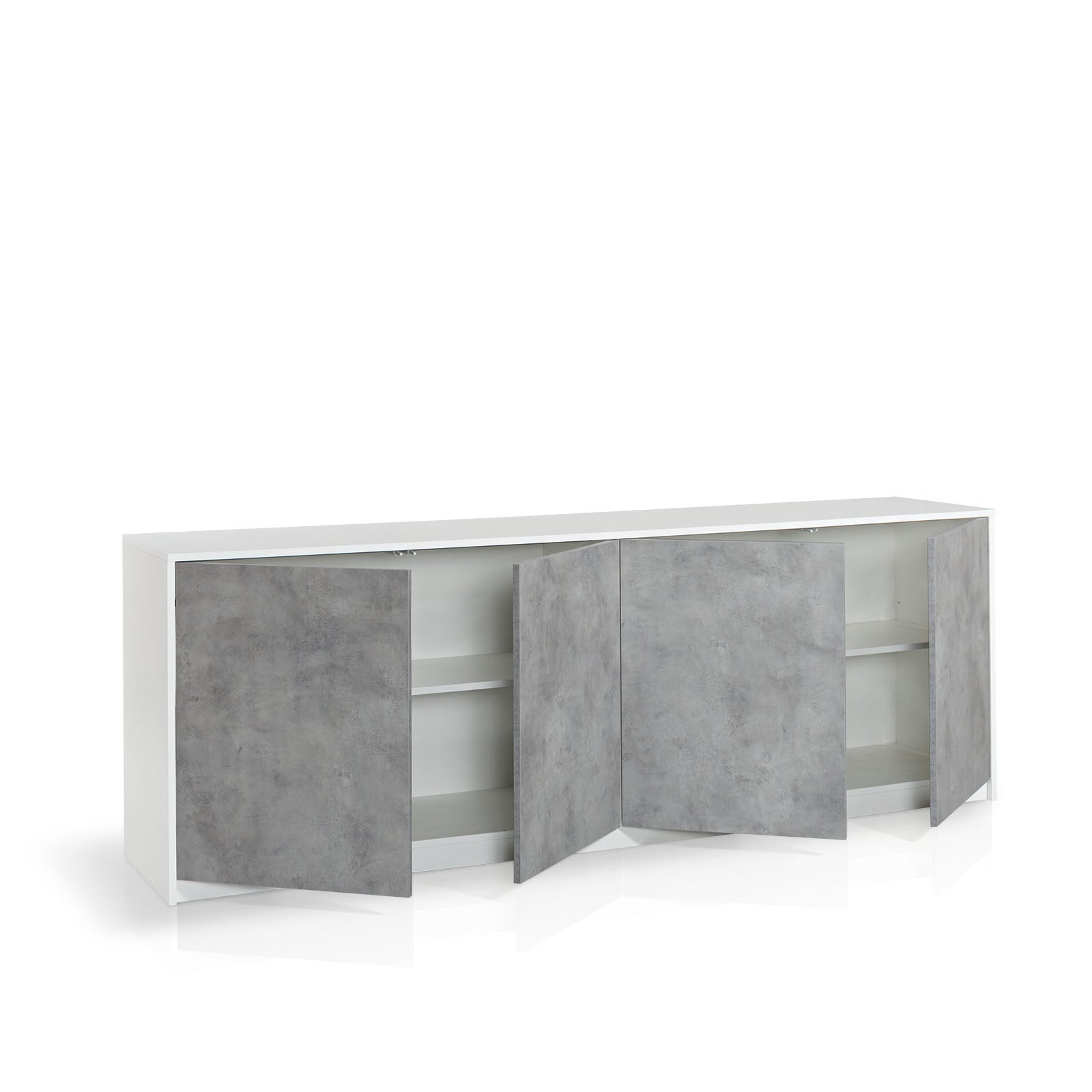 Buffet 4 ante SKEE bianco/cemento - 2