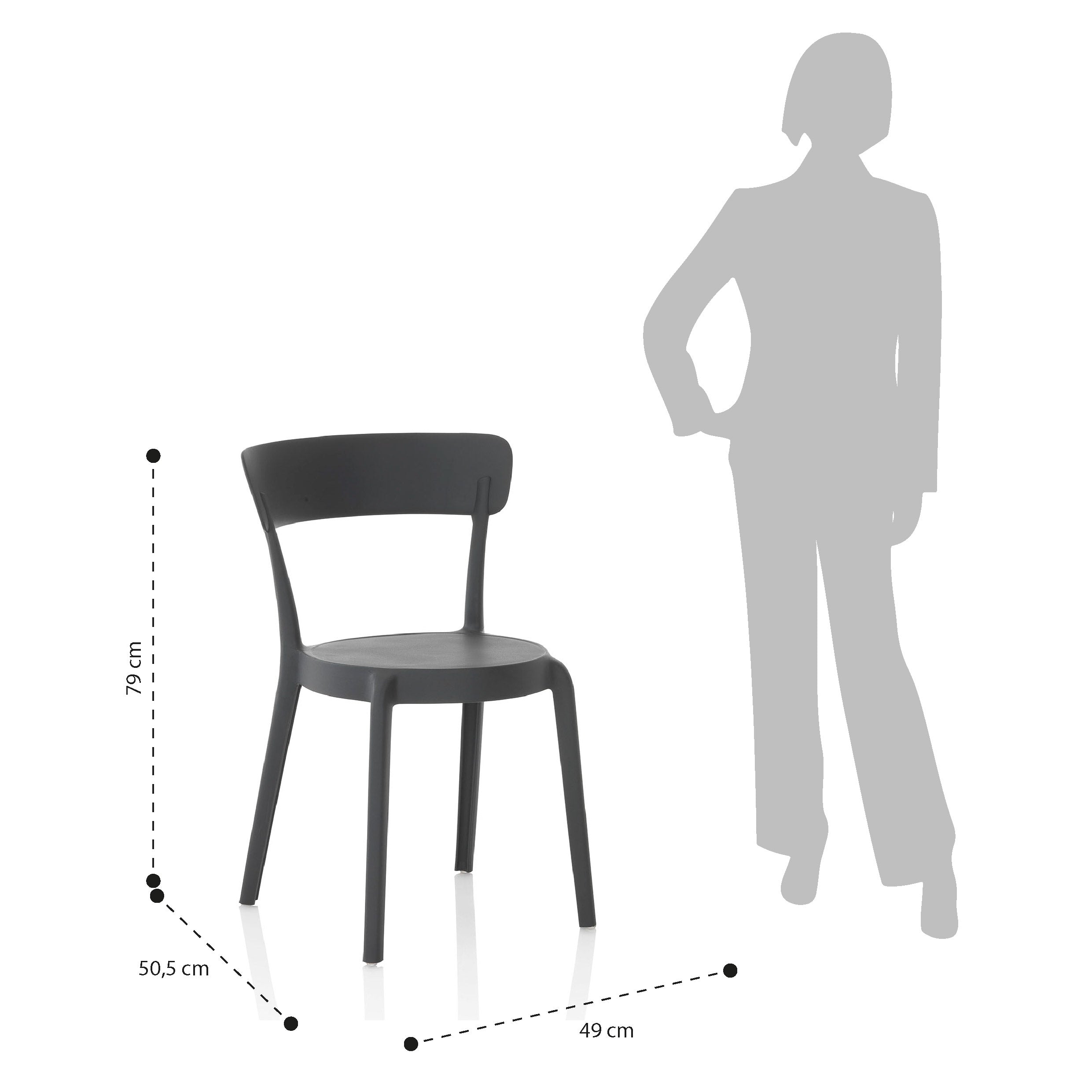 Set 4 Sedie interno/esterno MOSS antracite - 5