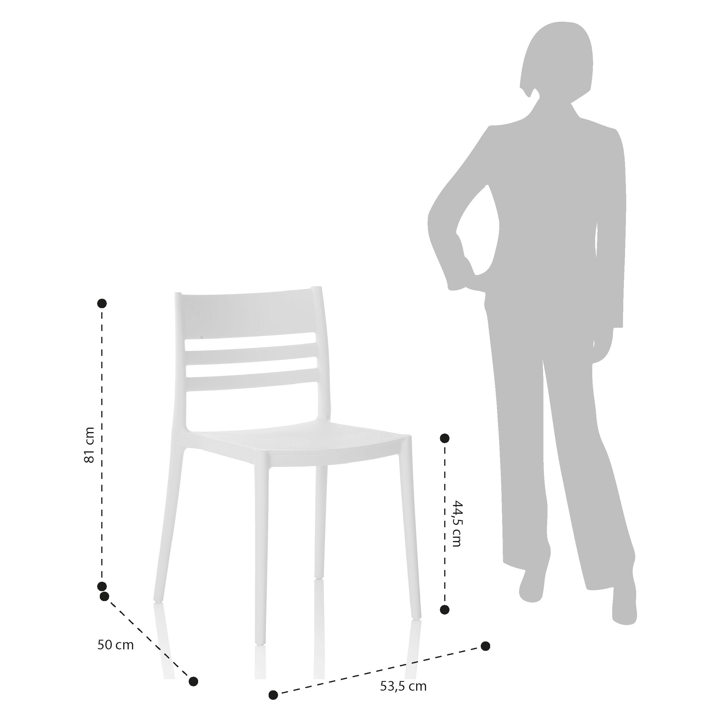 Set 4 Sedie interno/esterno CLYDE bianco - 4