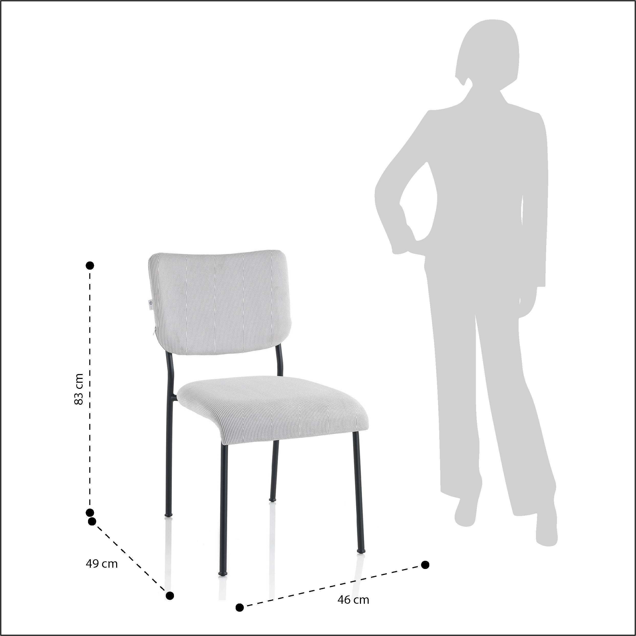 Set 2 sedie ZOE grigio chiaro - 4