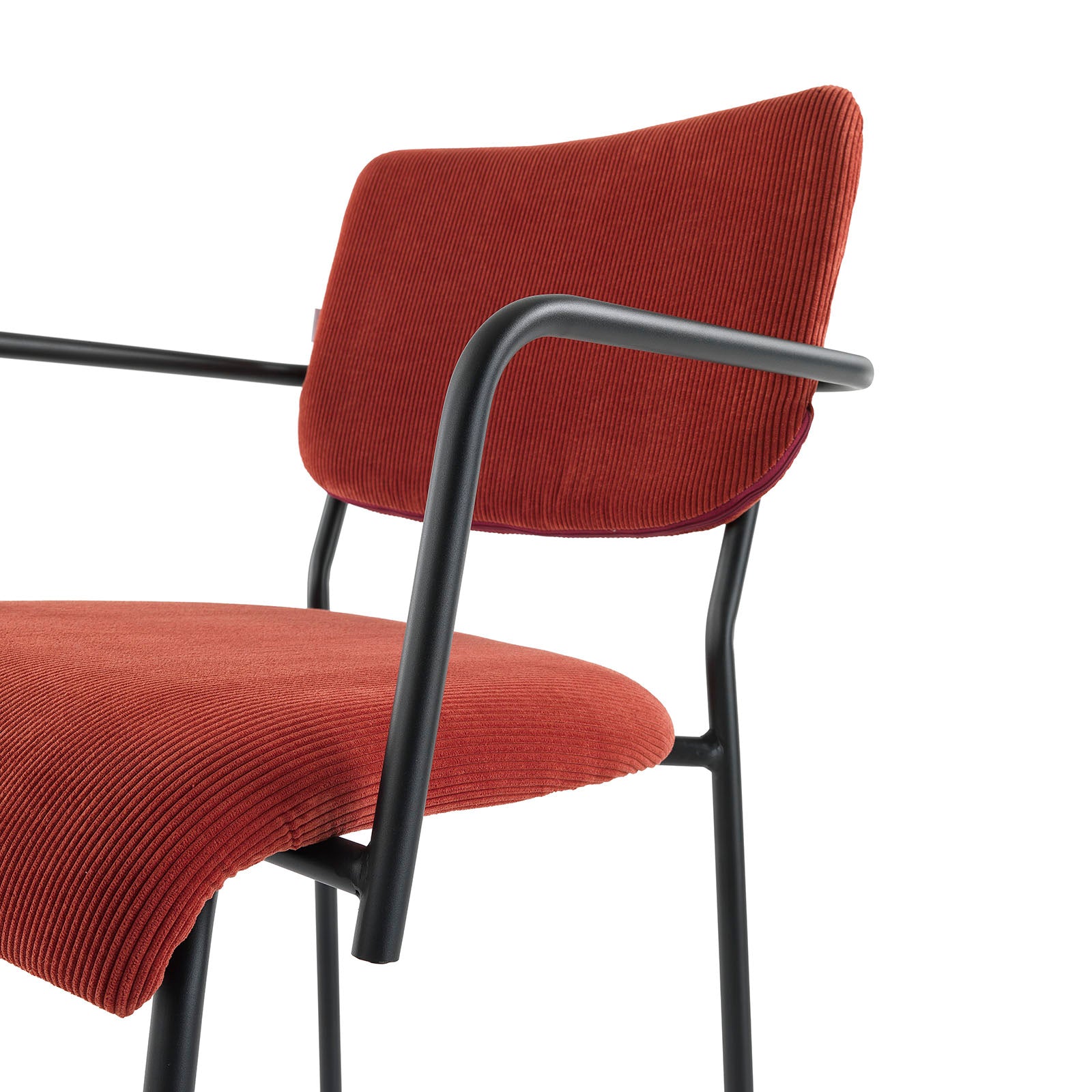 Set 2 sedie con braccioli ZOE rosso corallo - 3