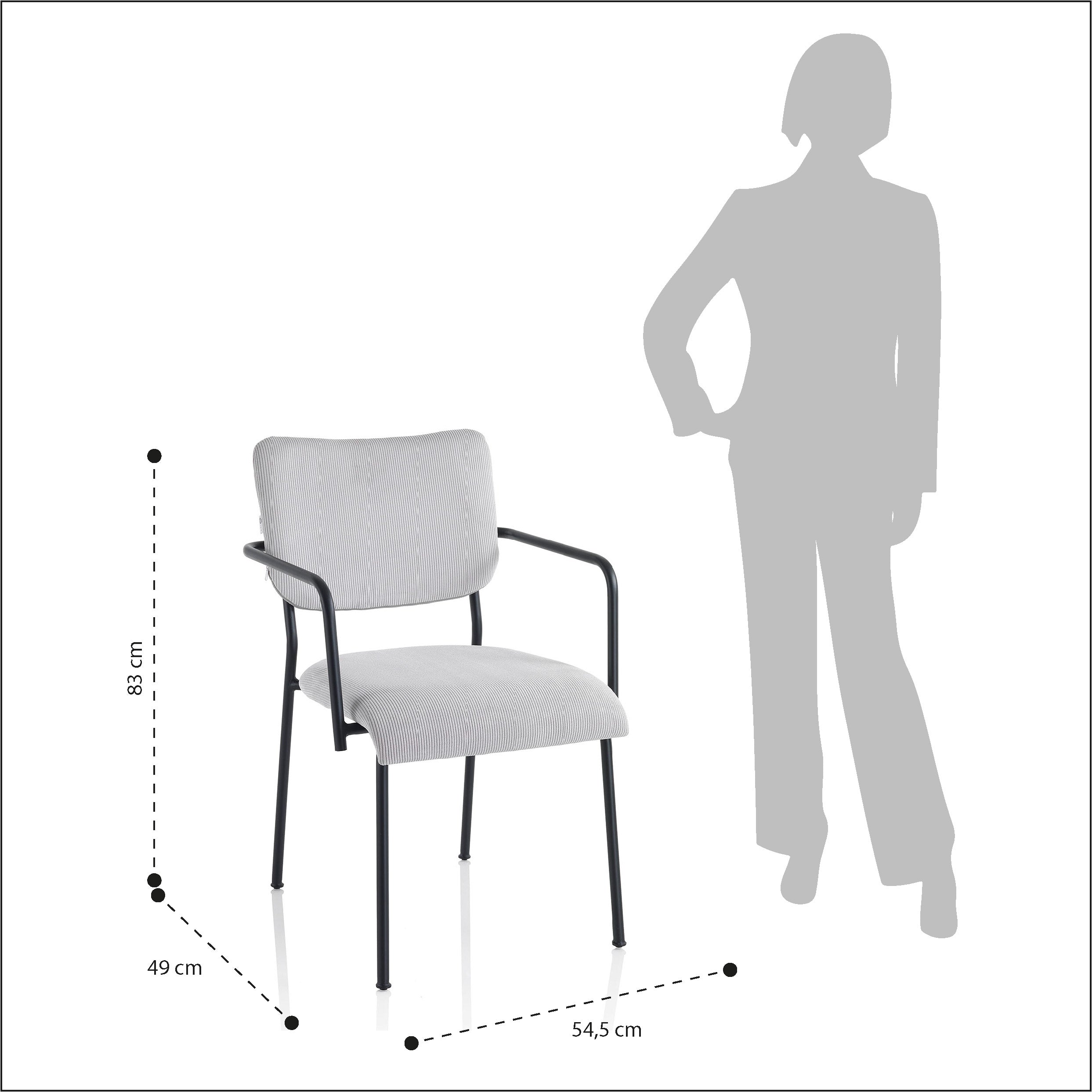 Set 2 sedie con braccioli ZOE grigio chiaro - 4