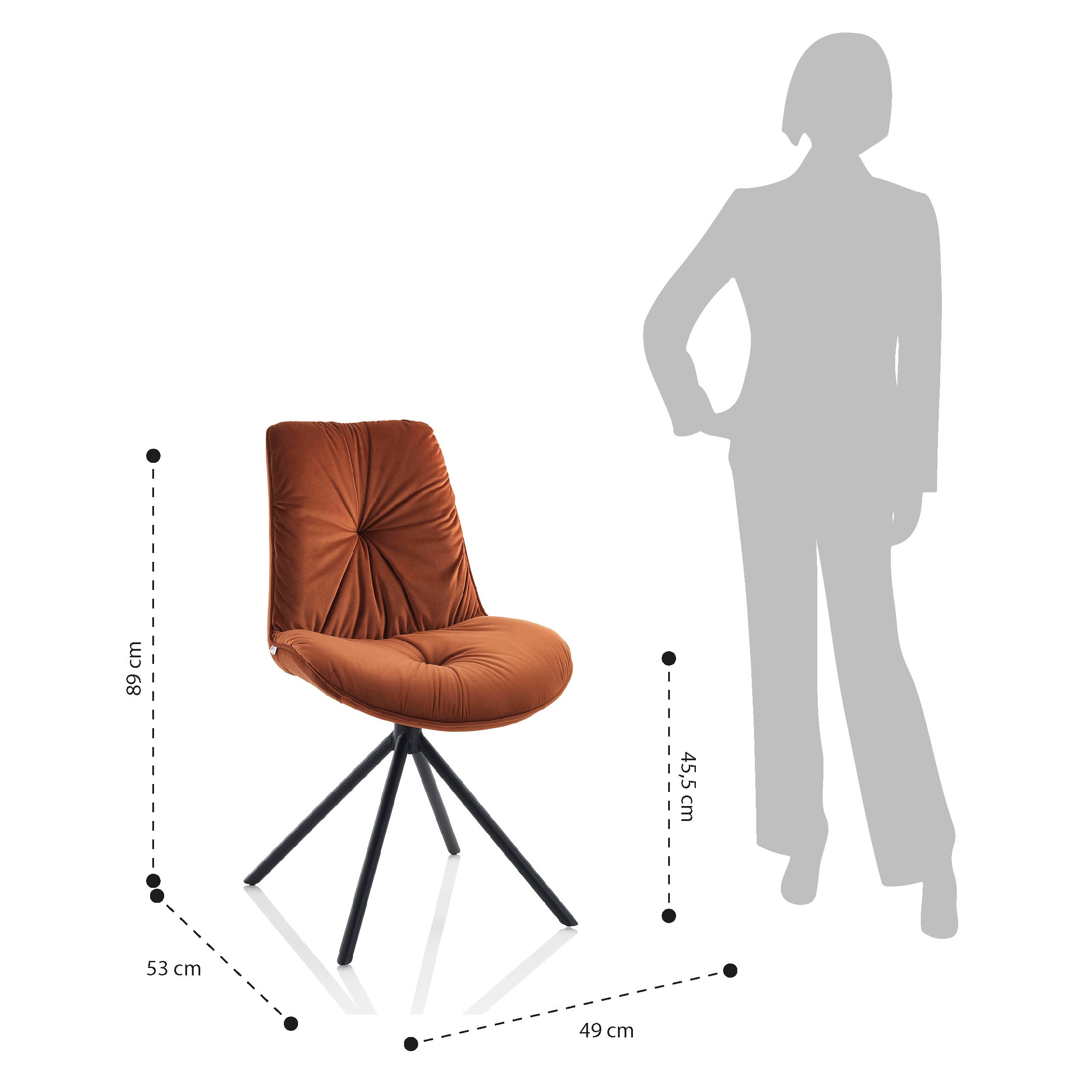 Set 2 sedie GAELLE rosso terra di Siena - 5