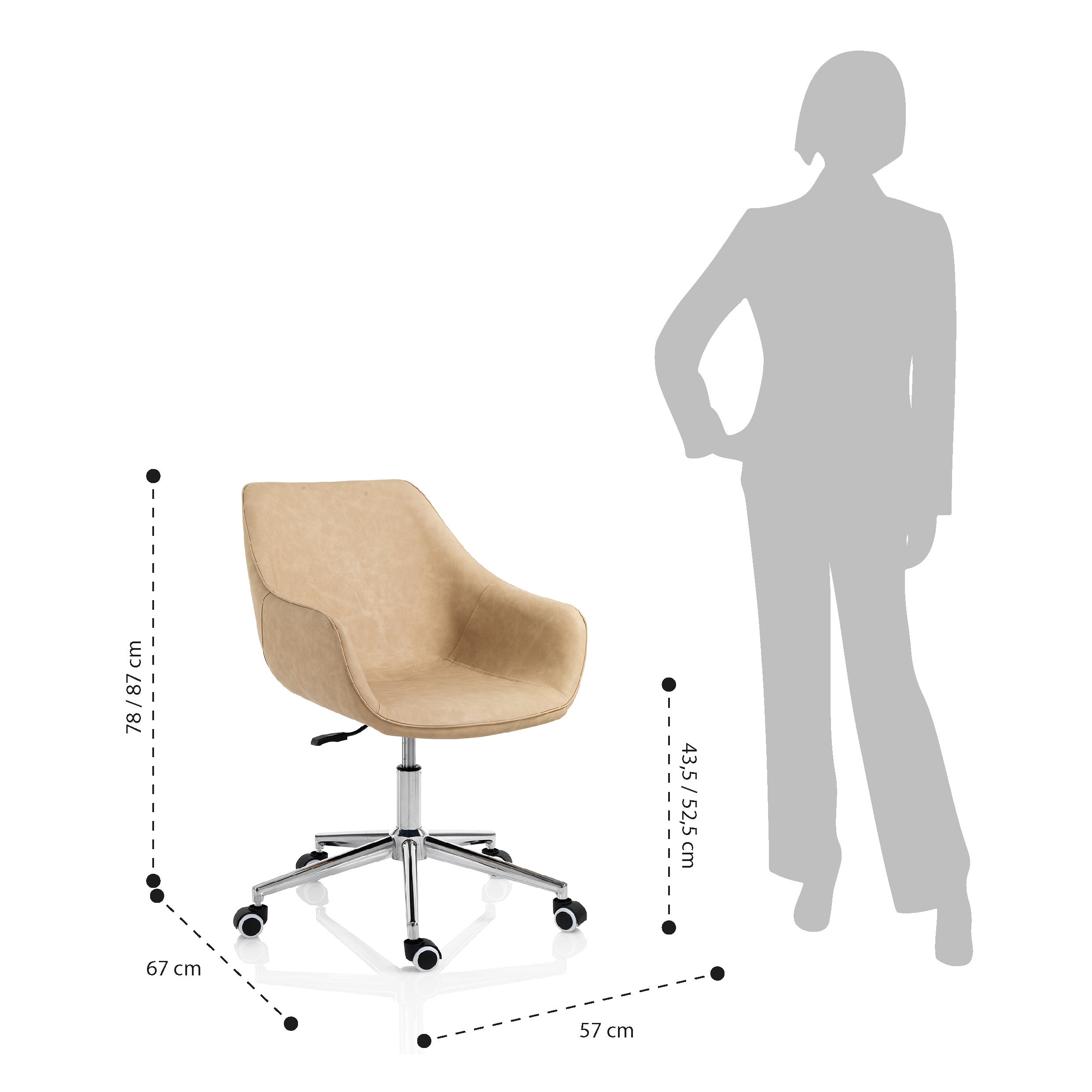 Sedia da ufficio DOWA sabbia - 4