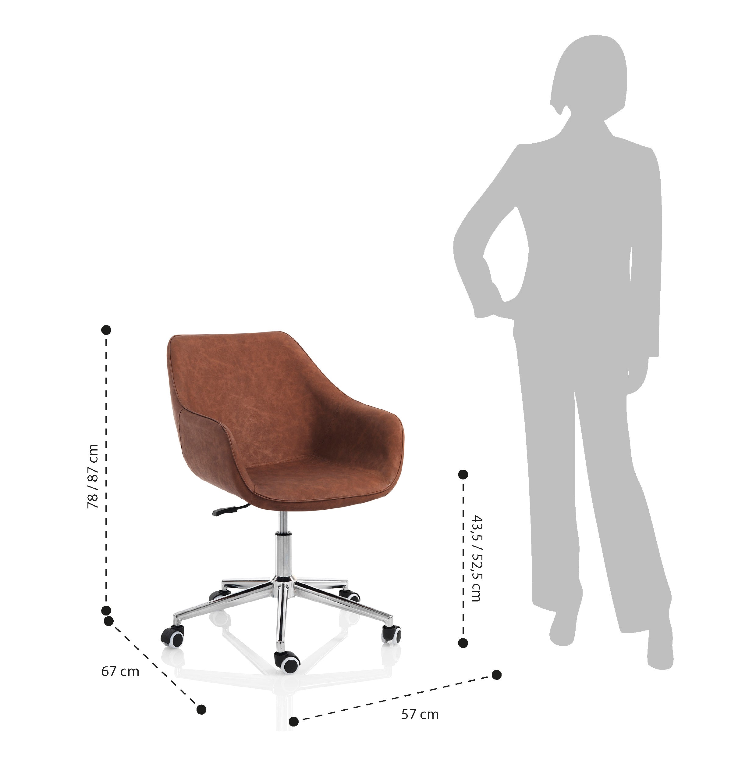 Sedia da ufficio DOWA marrone - 4