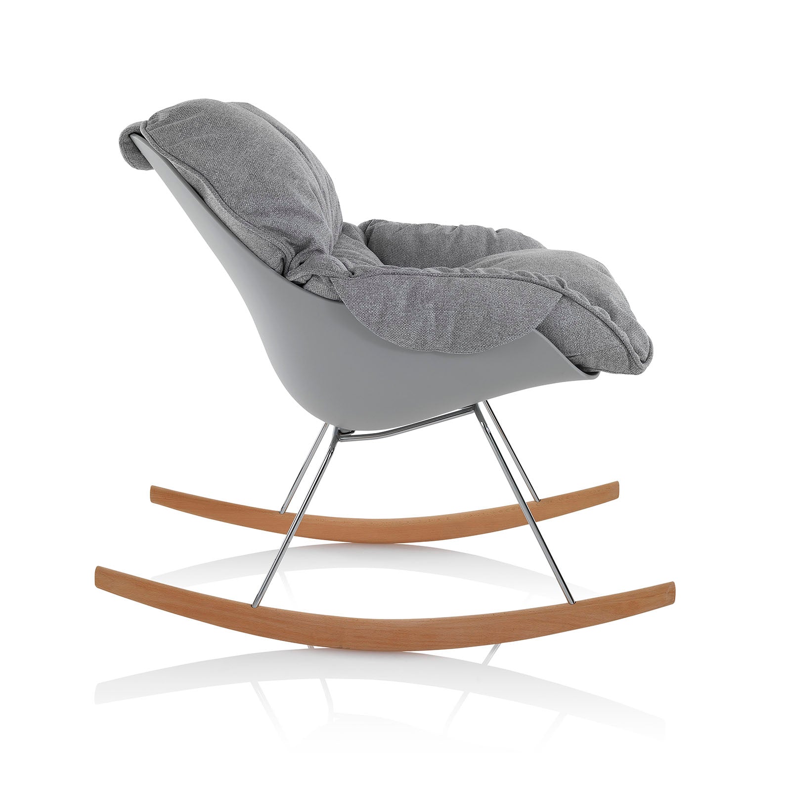 Poltrona con dondolo LEON grigio - 3