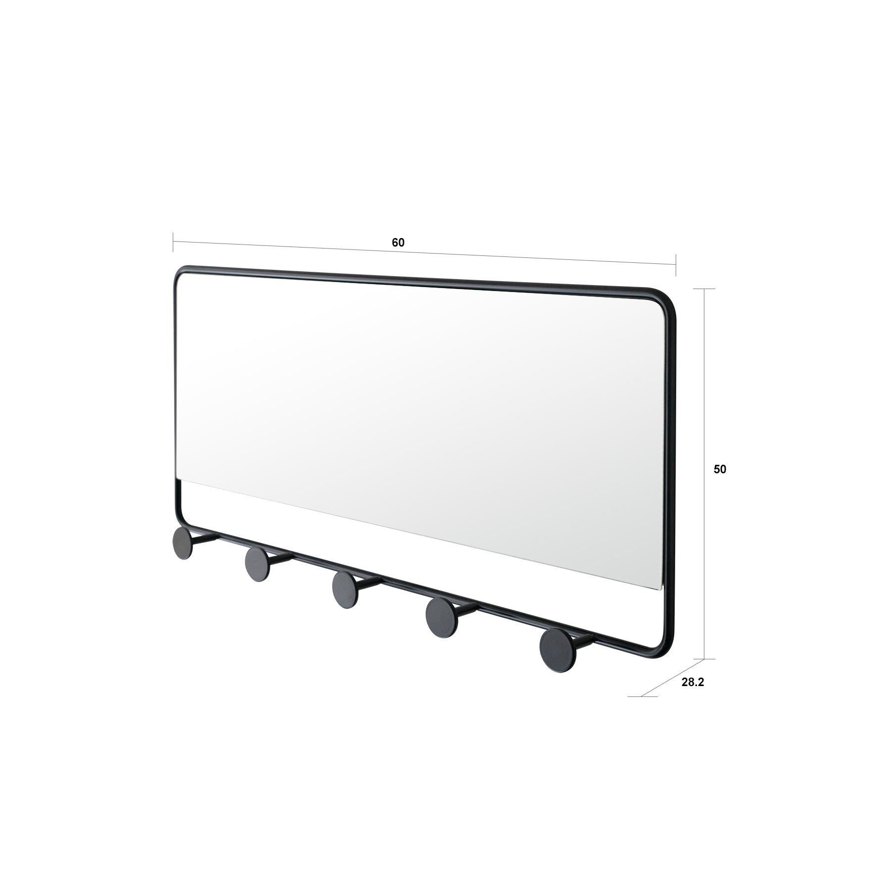 Appendiabiti con specchio JIIN nero - 4